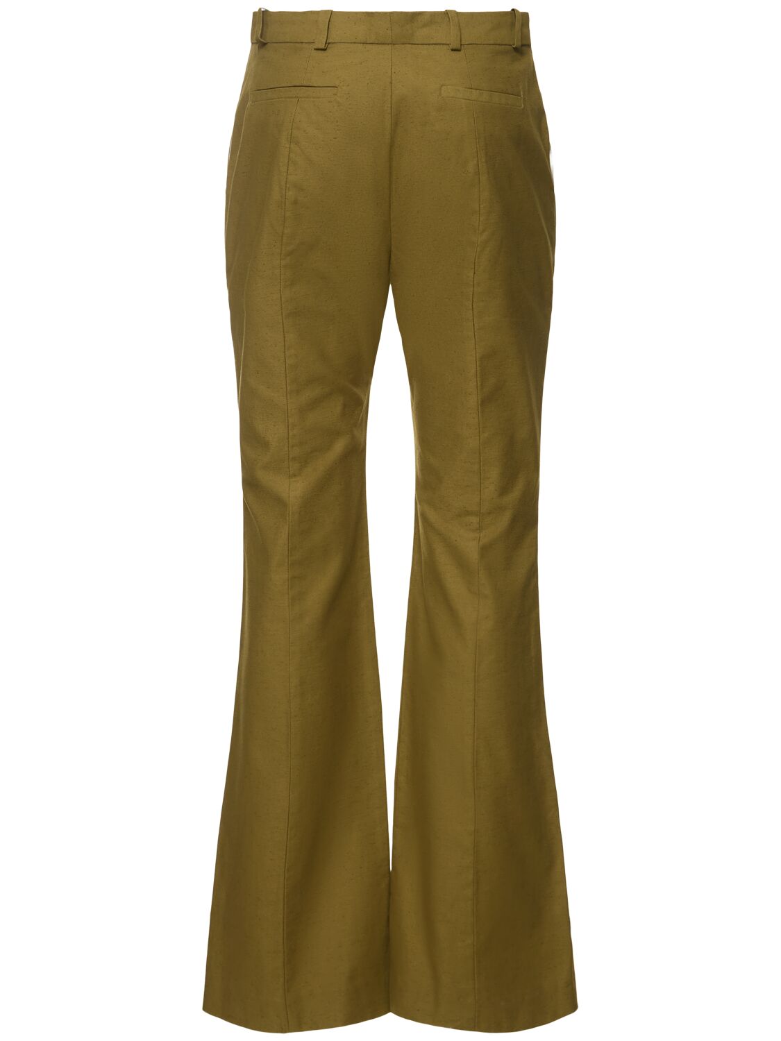 Shop Ludovic De Saint Sernin Bum Cotton Canvas Midrise Straight Pants In Olive Green