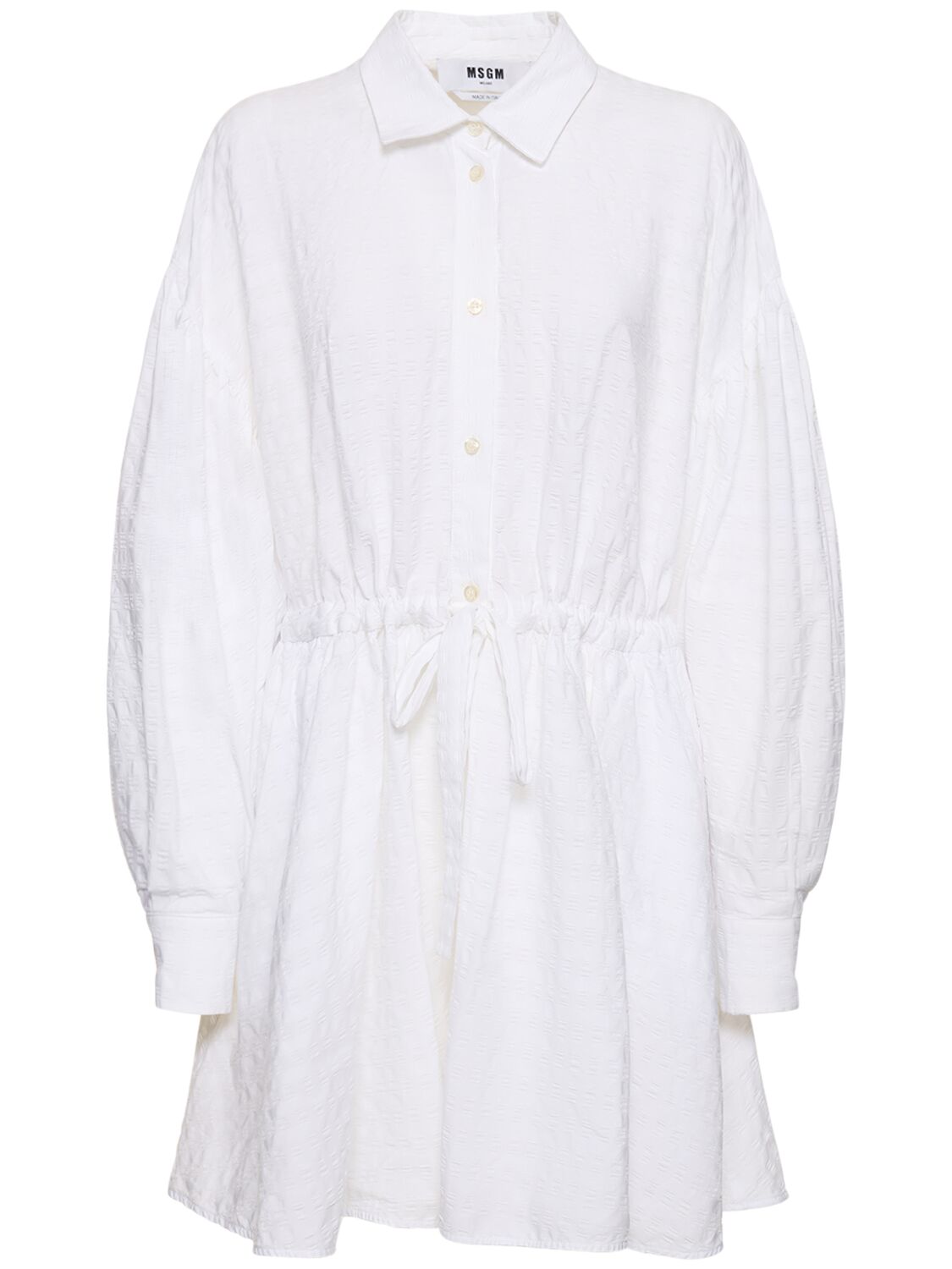 Msgm Cotton Mini Dress In White