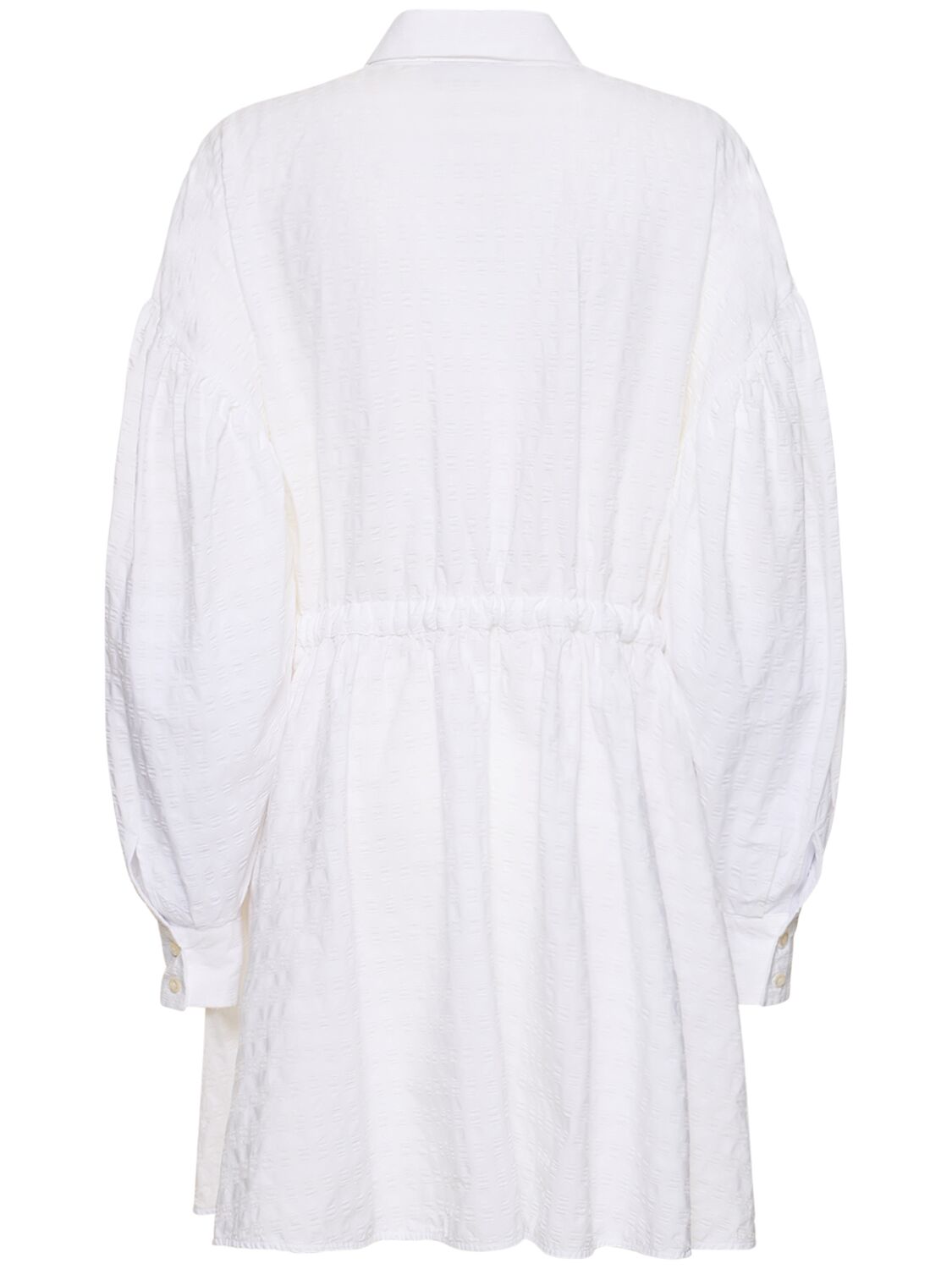 Shop Msgm Cotton Mini Dress In White