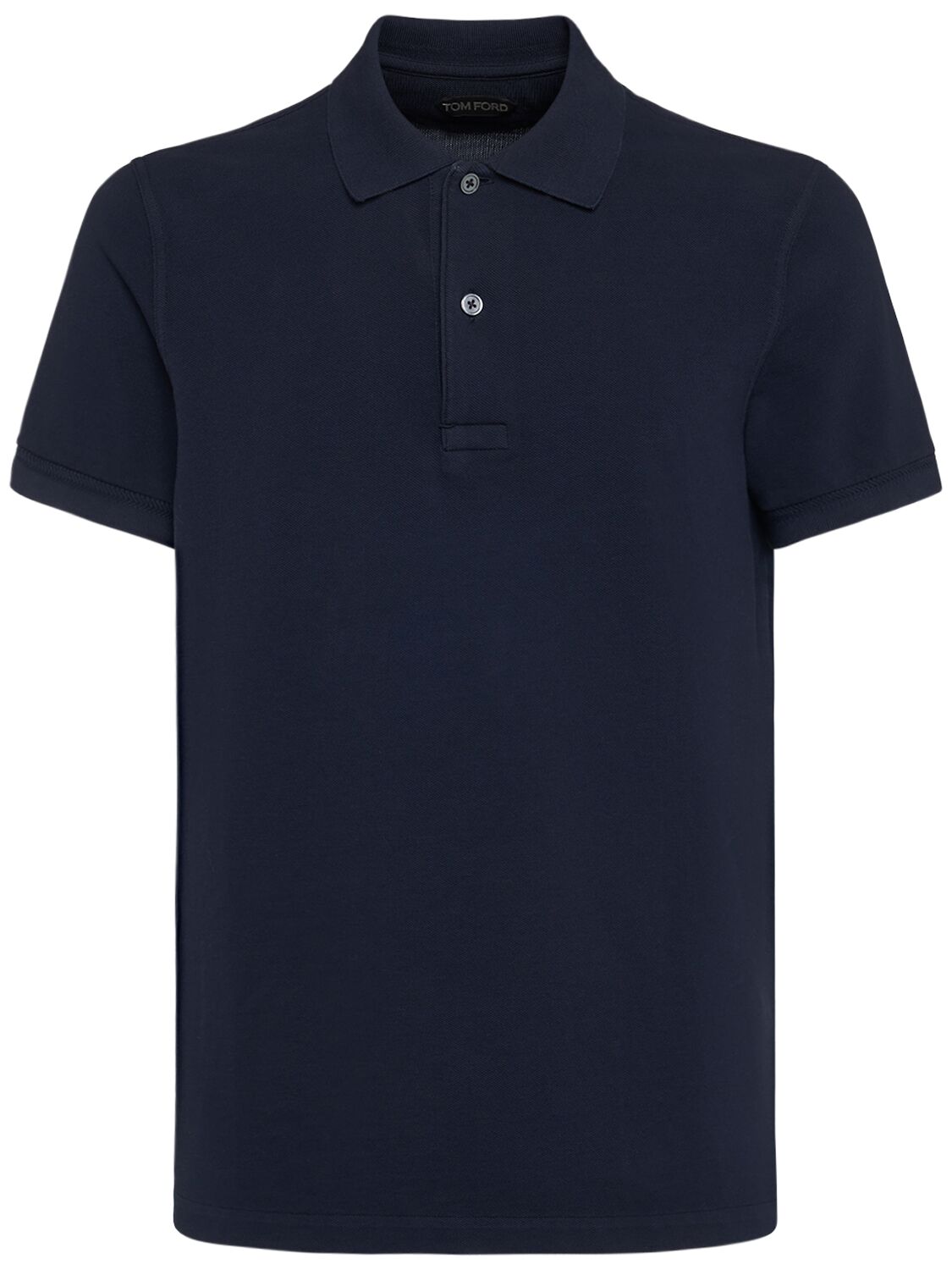 Tom Ford Tennis Cotton Piquet Polo In Navy
