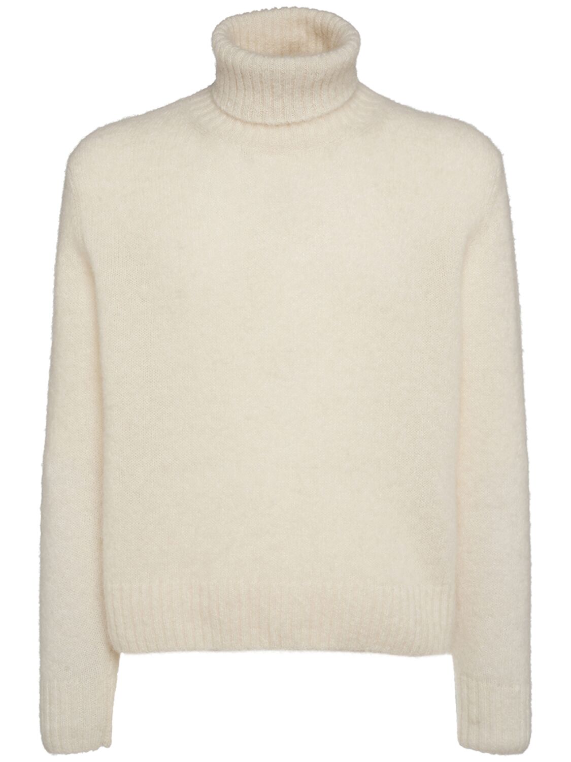Tom Ford Alpaca Blend Turtleneck Sweater In White