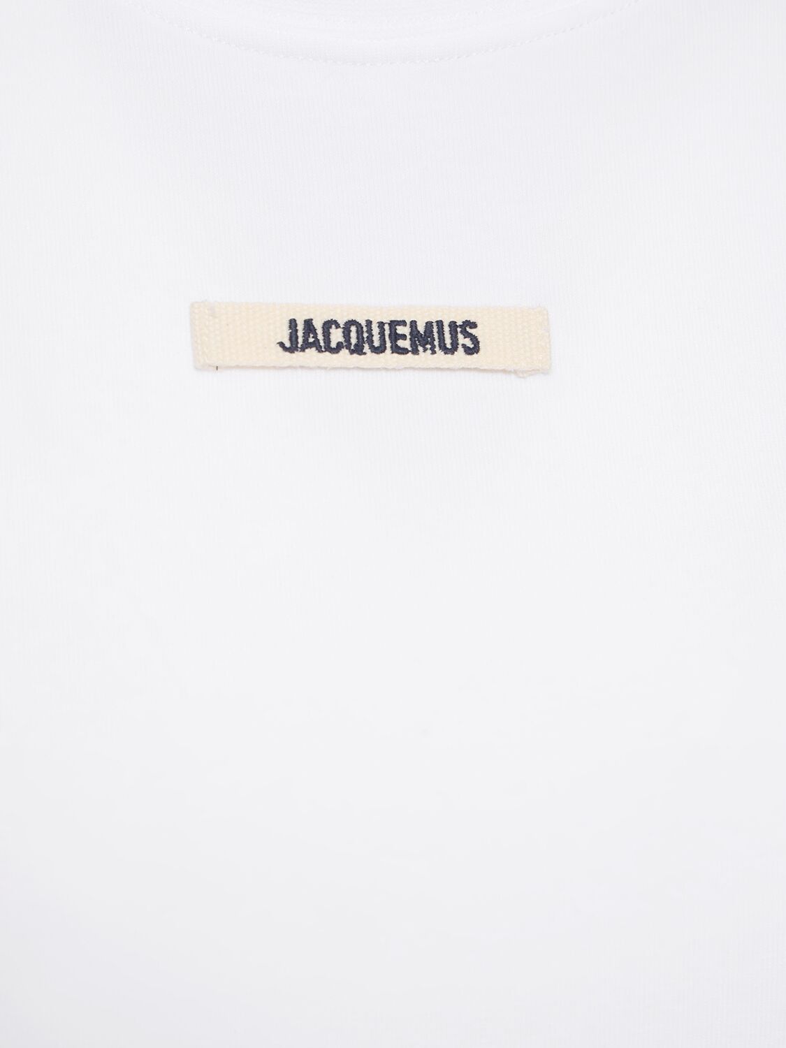 Shop Jacquemus Le T-shirt Gros Grain Cotton T-shirt In White