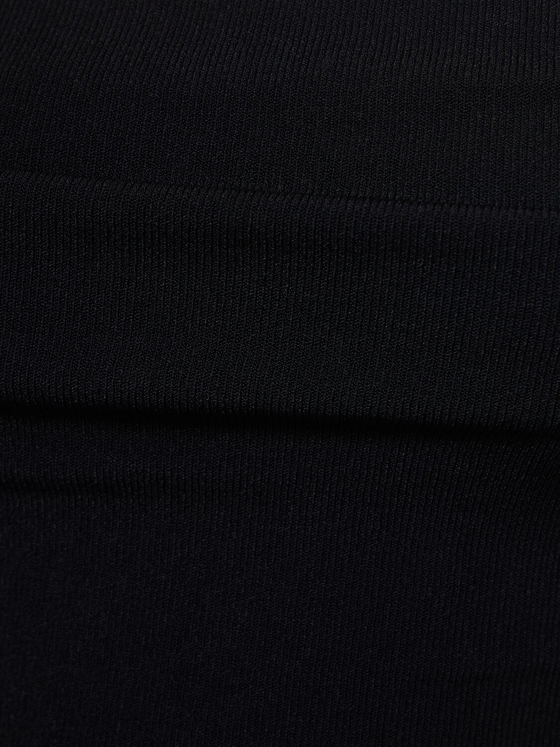 Shop Wardrobe.nyc Off-shoulder Viscose Blend Midi Dress In Black