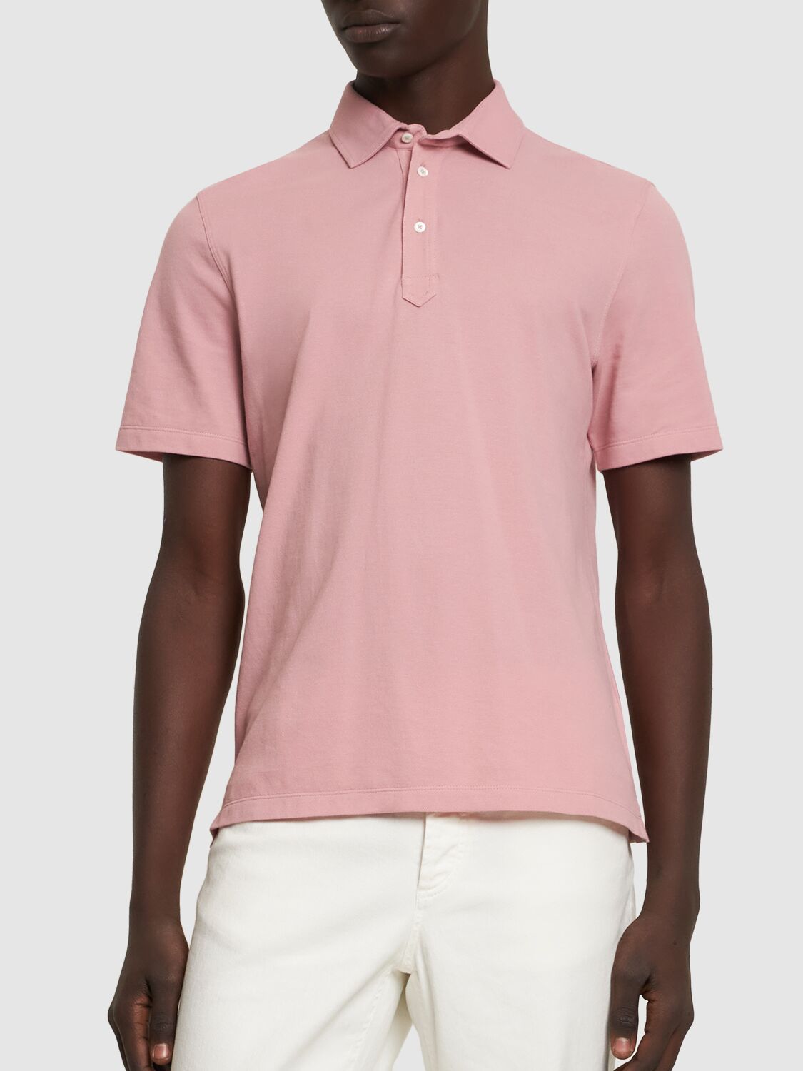 Shop Brunello Cucinelli Cotton Piquet Polo In Pink