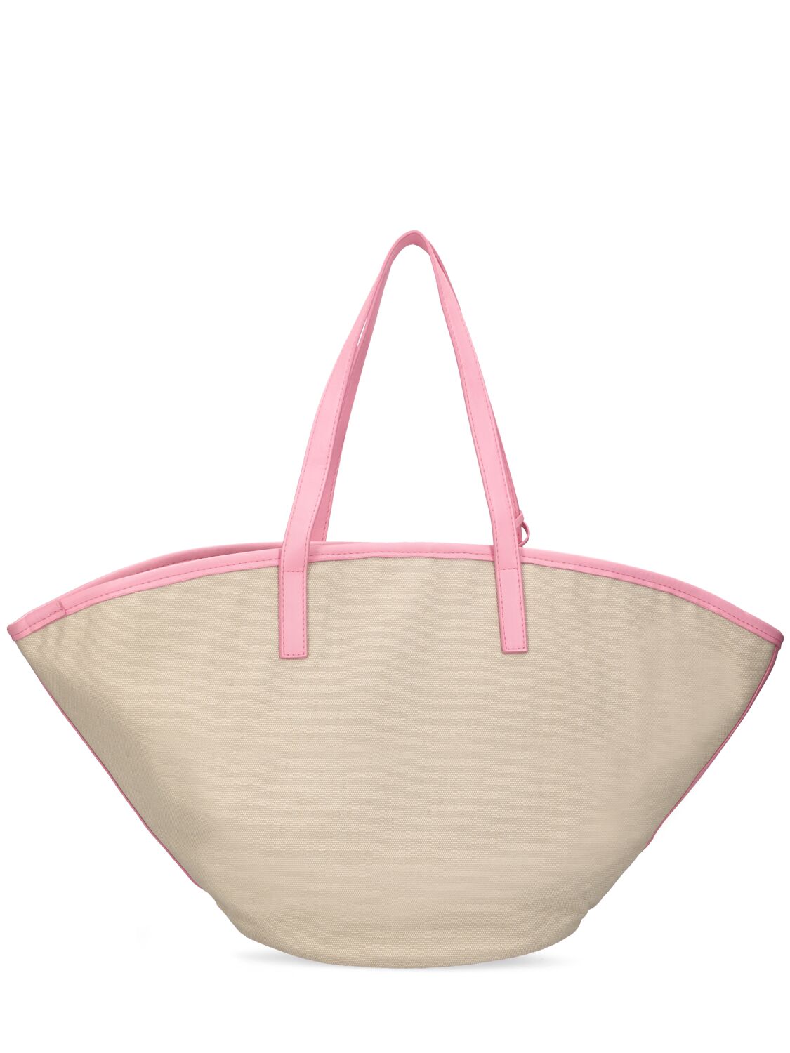 Shop Msgm Canvas Shopping Bag In Pink
