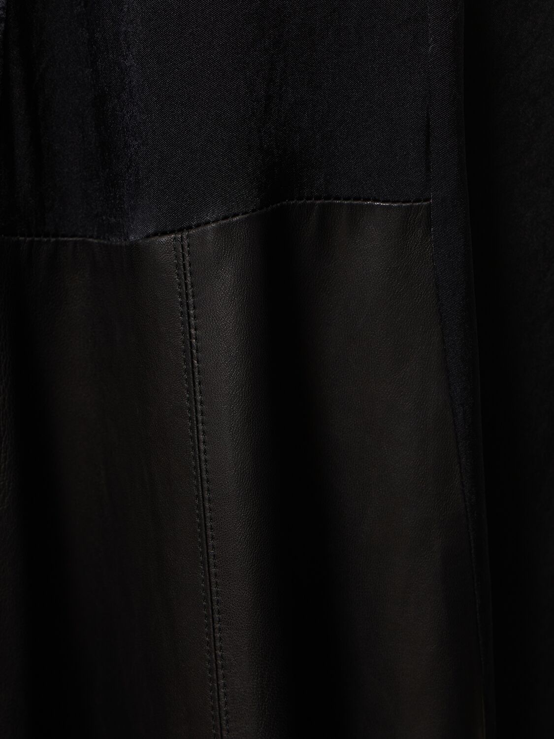 Shop Ludovic De Saint Sernin Satin Midrise Long Skirt In Black