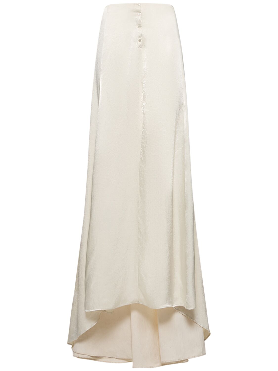 Ludovic De Saint Sernin Satin Midrise Long Skirt In White