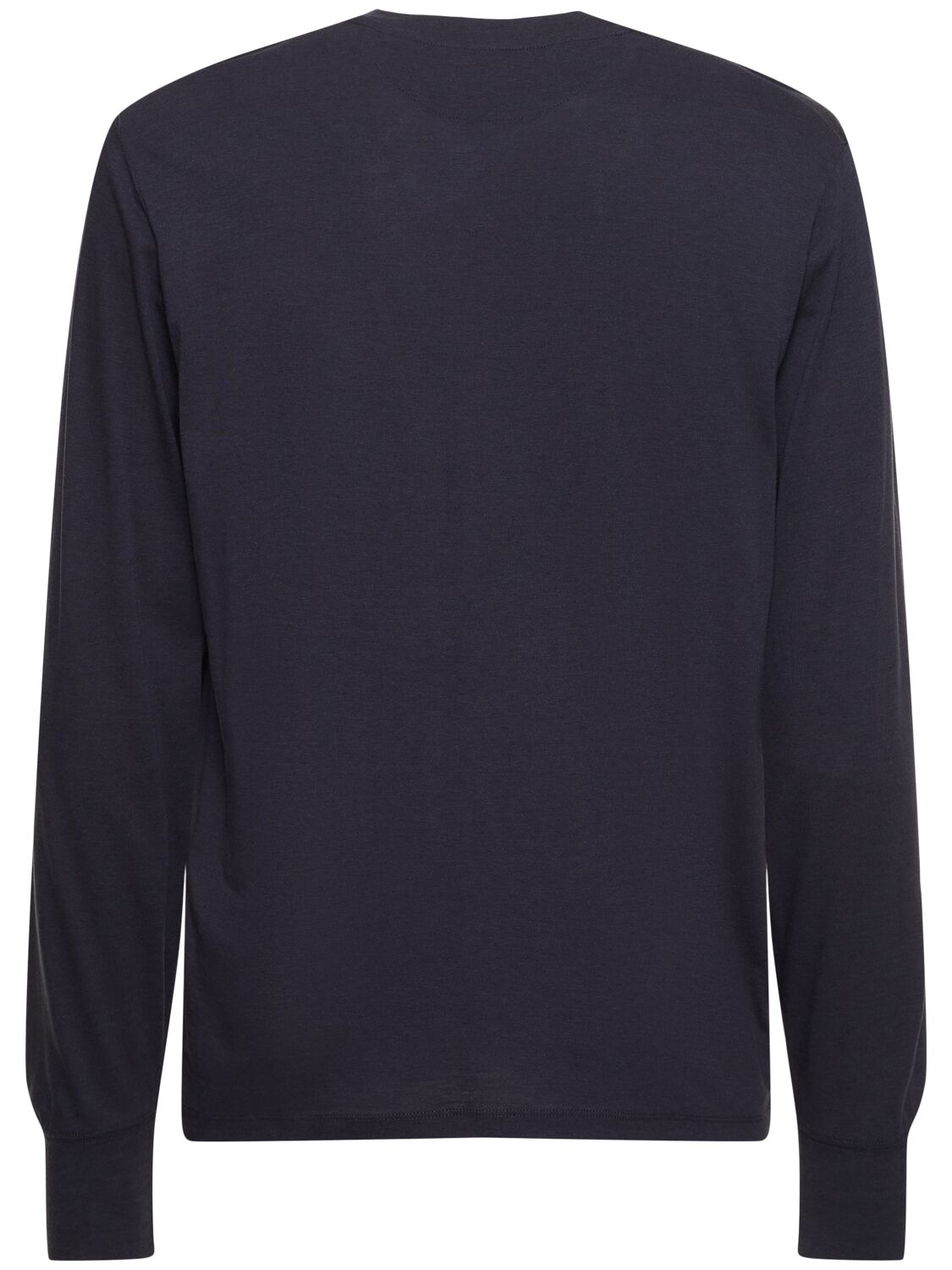 Shop Tom Ford Lyocell & Cotton Crewneck T-shirt In Dark Blue