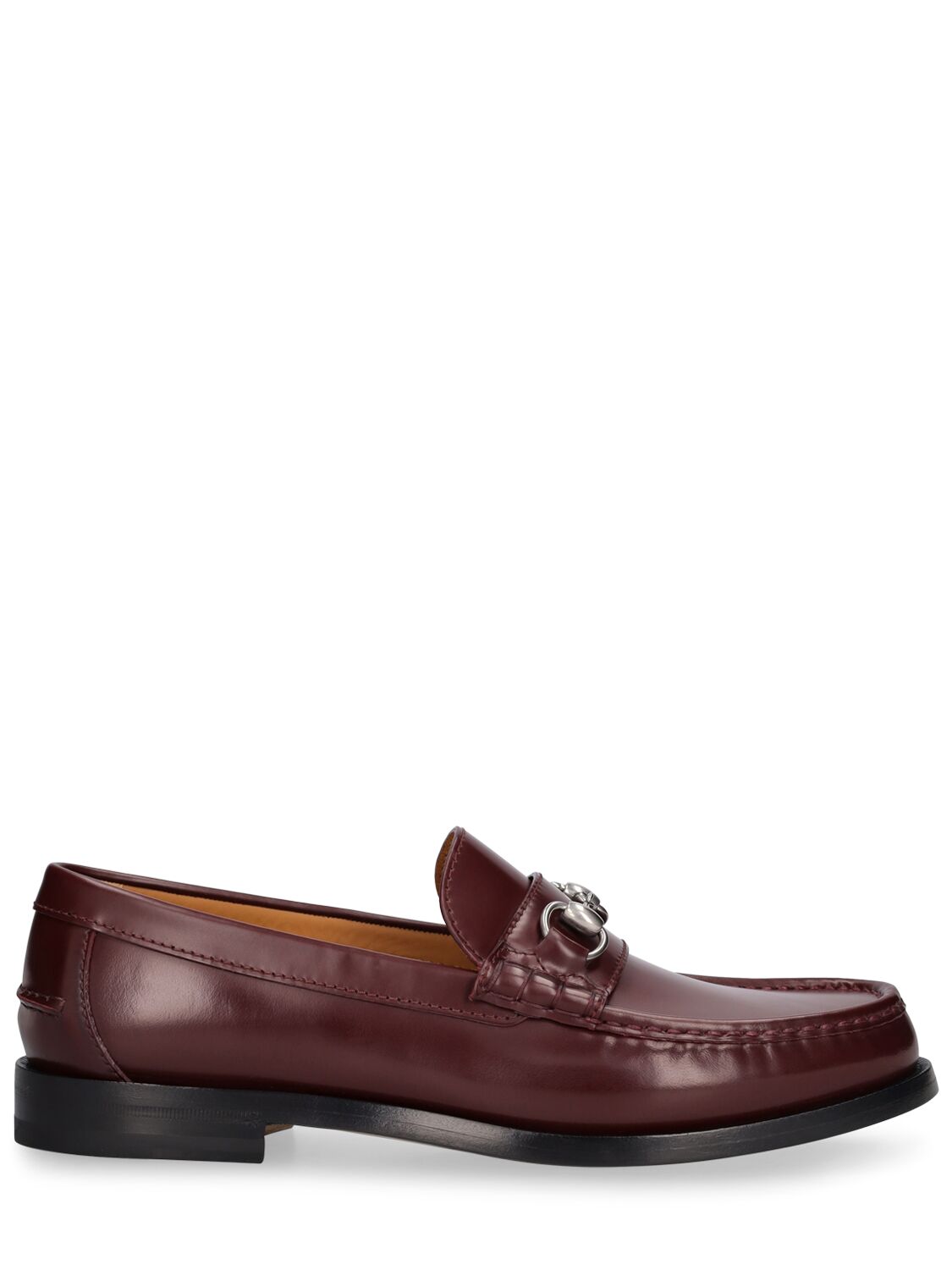 Gucci Kaveh Interlocking Leather Loafers In Muse Burgundy