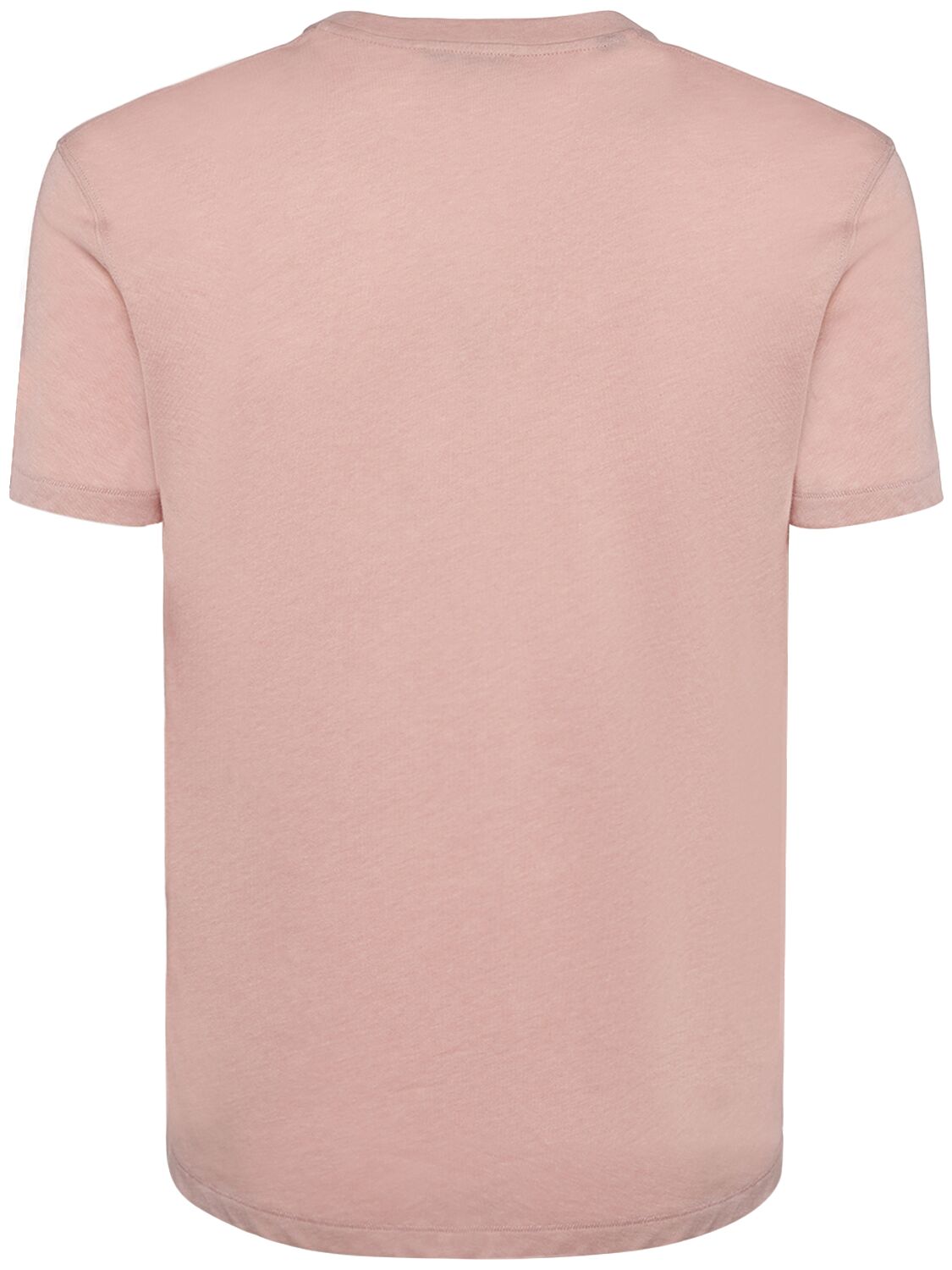 Shop Tom Ford Cotton Blend Crewneck T-shirt In Dusty Pink