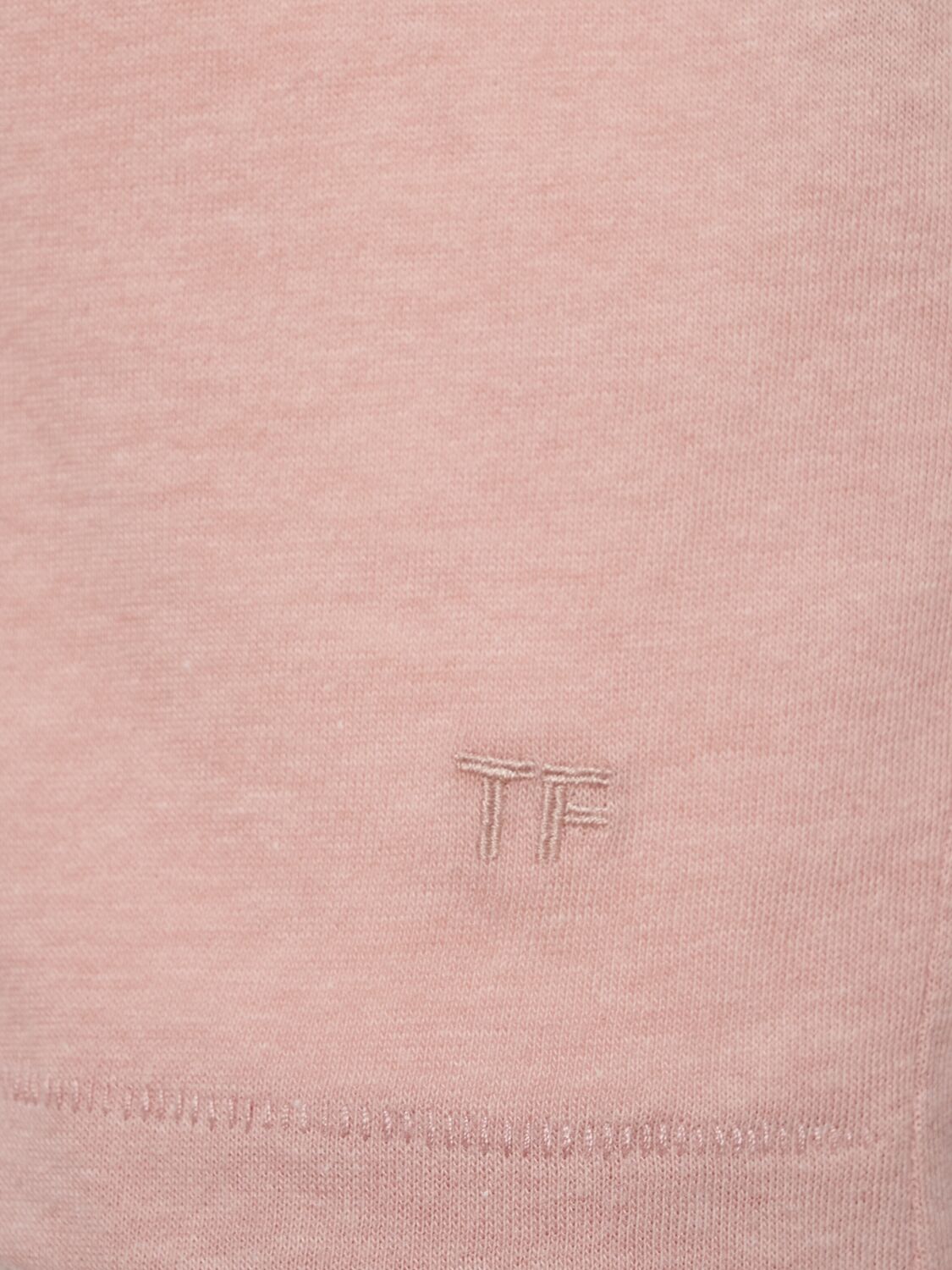 Shop Tom Ford Cotton Blend Crewneck T-shirt In Dusty Pink