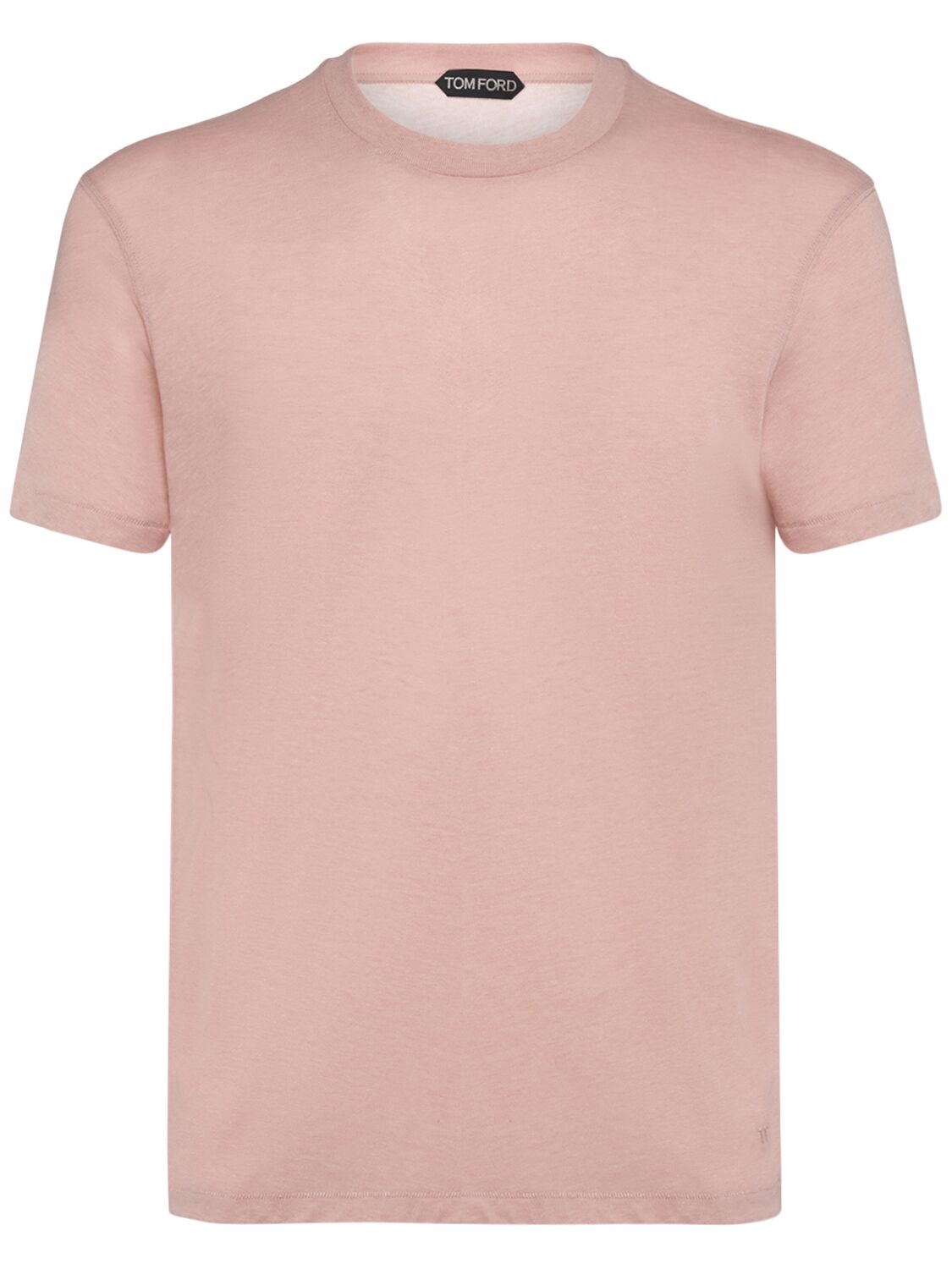 Tom Ford Cotton Blend Crewneck T-shirt In Dusty Pink