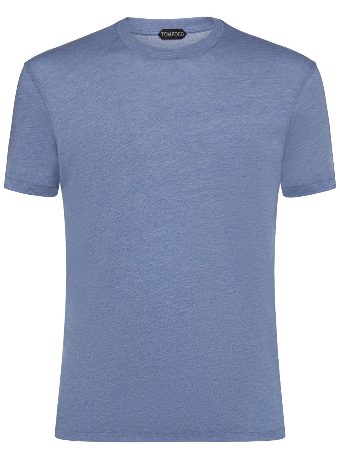 Tom Ford Cotton Blend Crewneck T-shirt In Denim