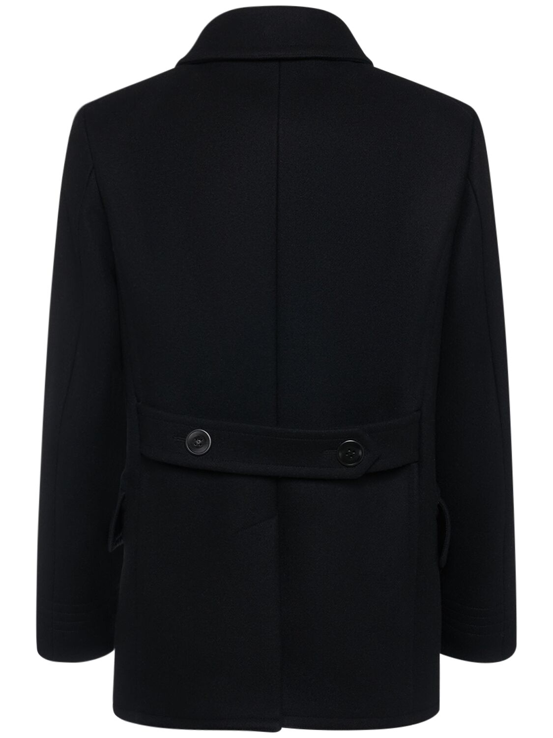 Shop Tom Ford Japanese Melton Wool Blend Peacoat In Black