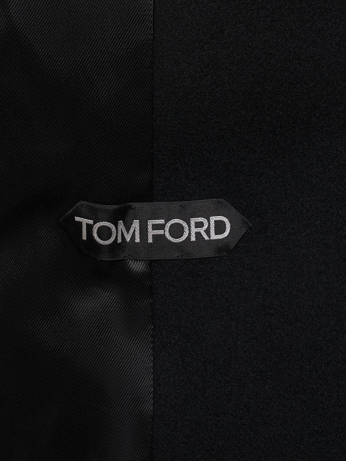 Shop Tom Ford Japanese Melton Wool Blend Peacoat In Black