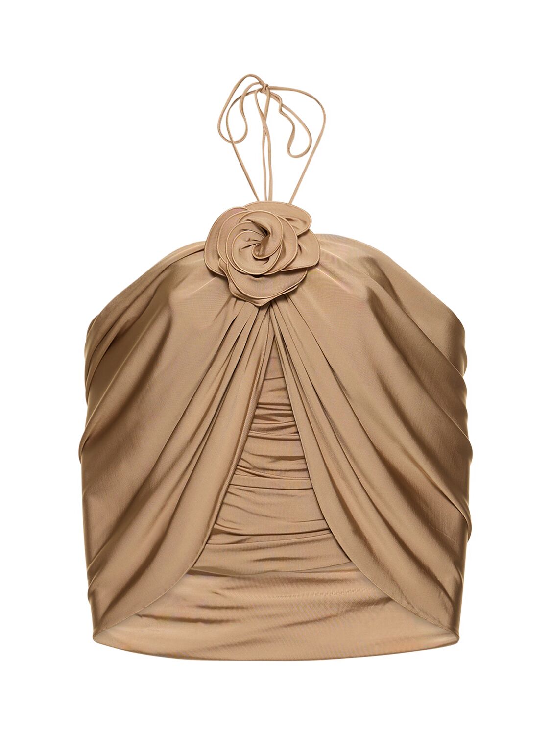Image of Draped Jersey Halter Top