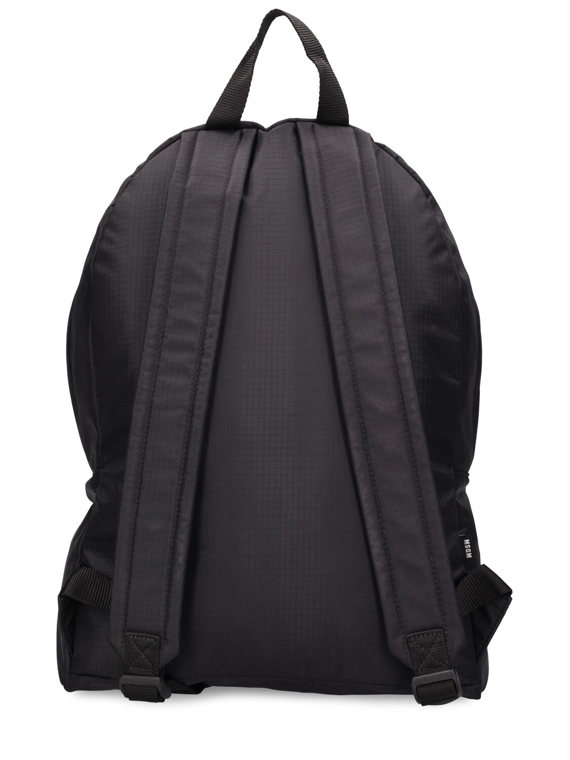 Shop Msgm Logo Embroidered Nylon Backpack In Black