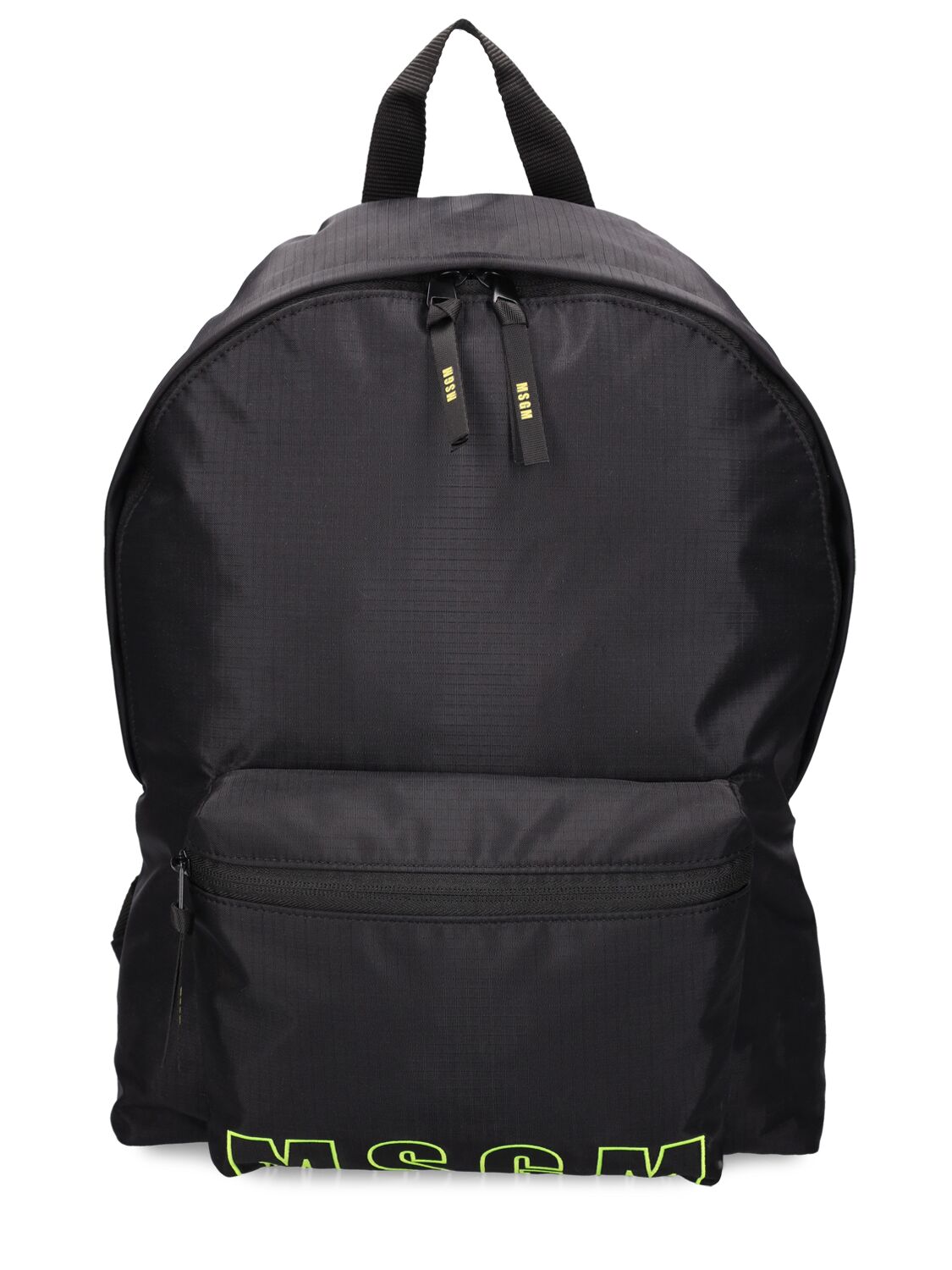 Msgm Logo Print Nylon Backpack In Black