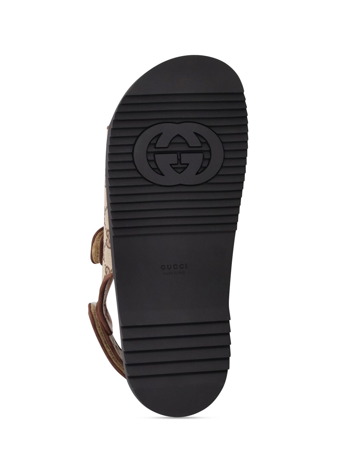 Shop Gucci 35mm Double G Canvas Sandals In Ebony