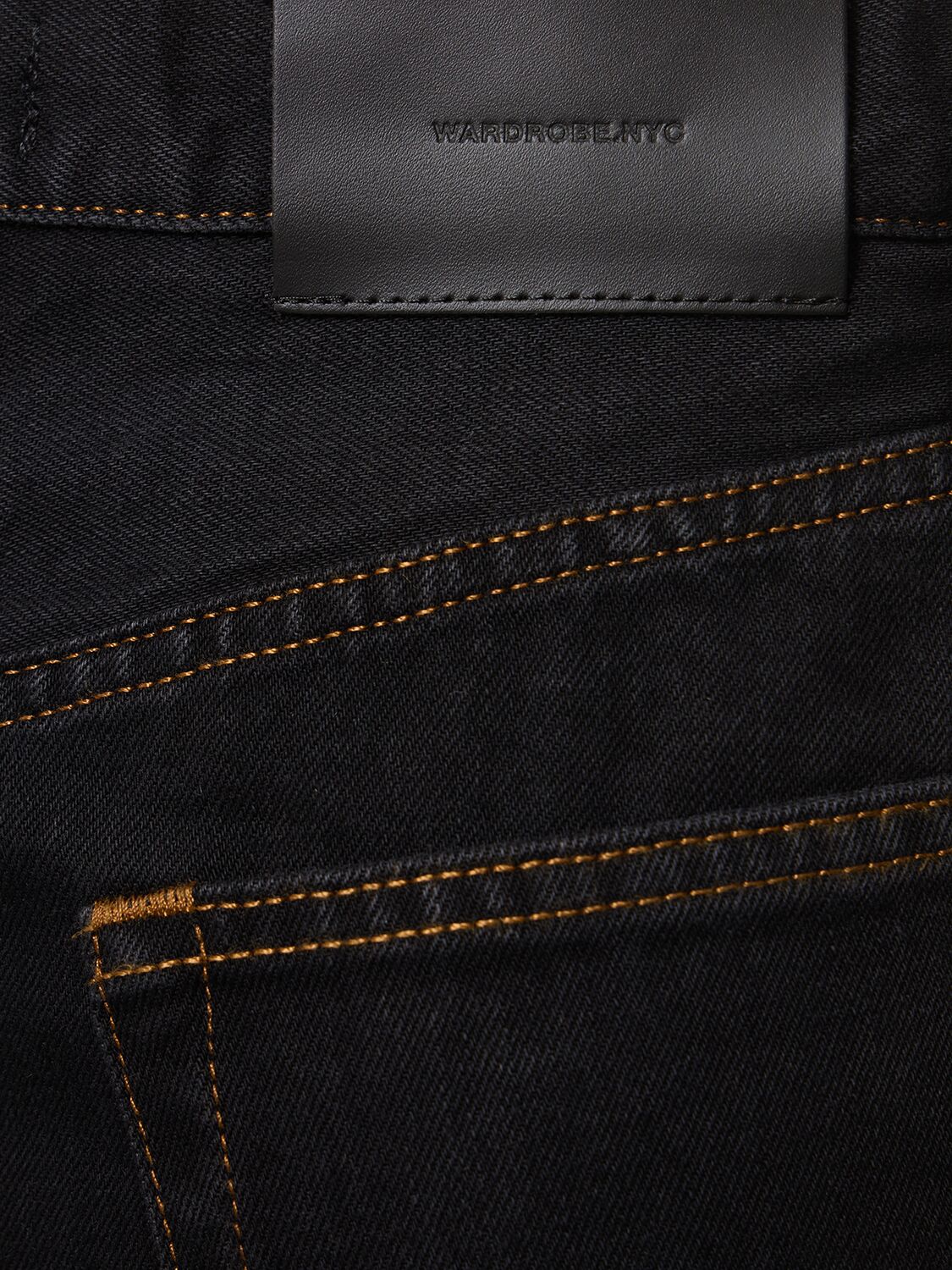 Shop Wardrobe.nyc Low Rise Wide Cotton Jeans In Black