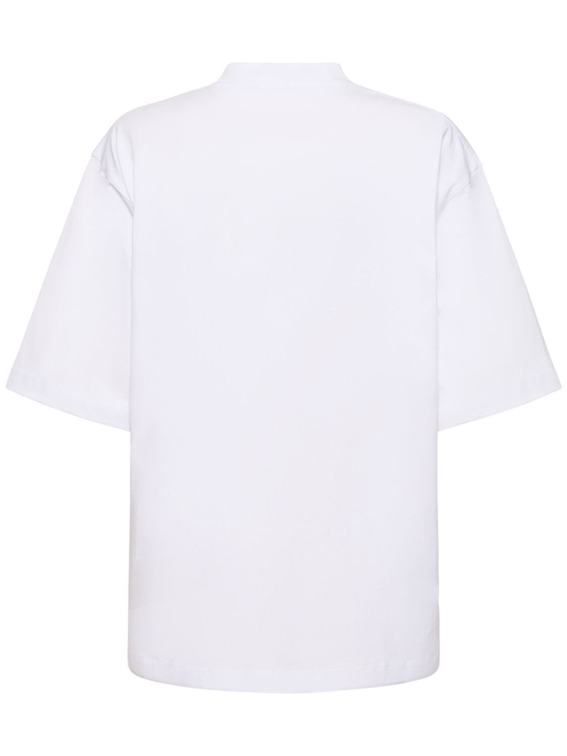 Shop Marni Logo Cotton Jersey Crewneck T-shirt In White