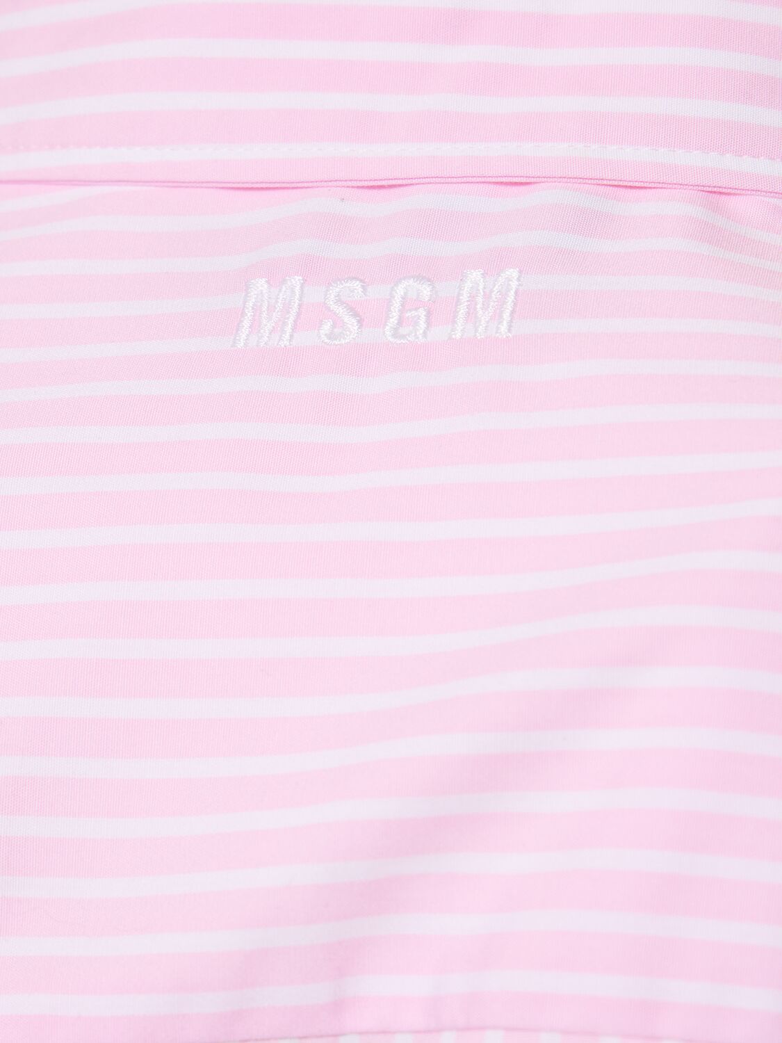 Shop Msgm Cotton Poplin Mini Dress In Pink
