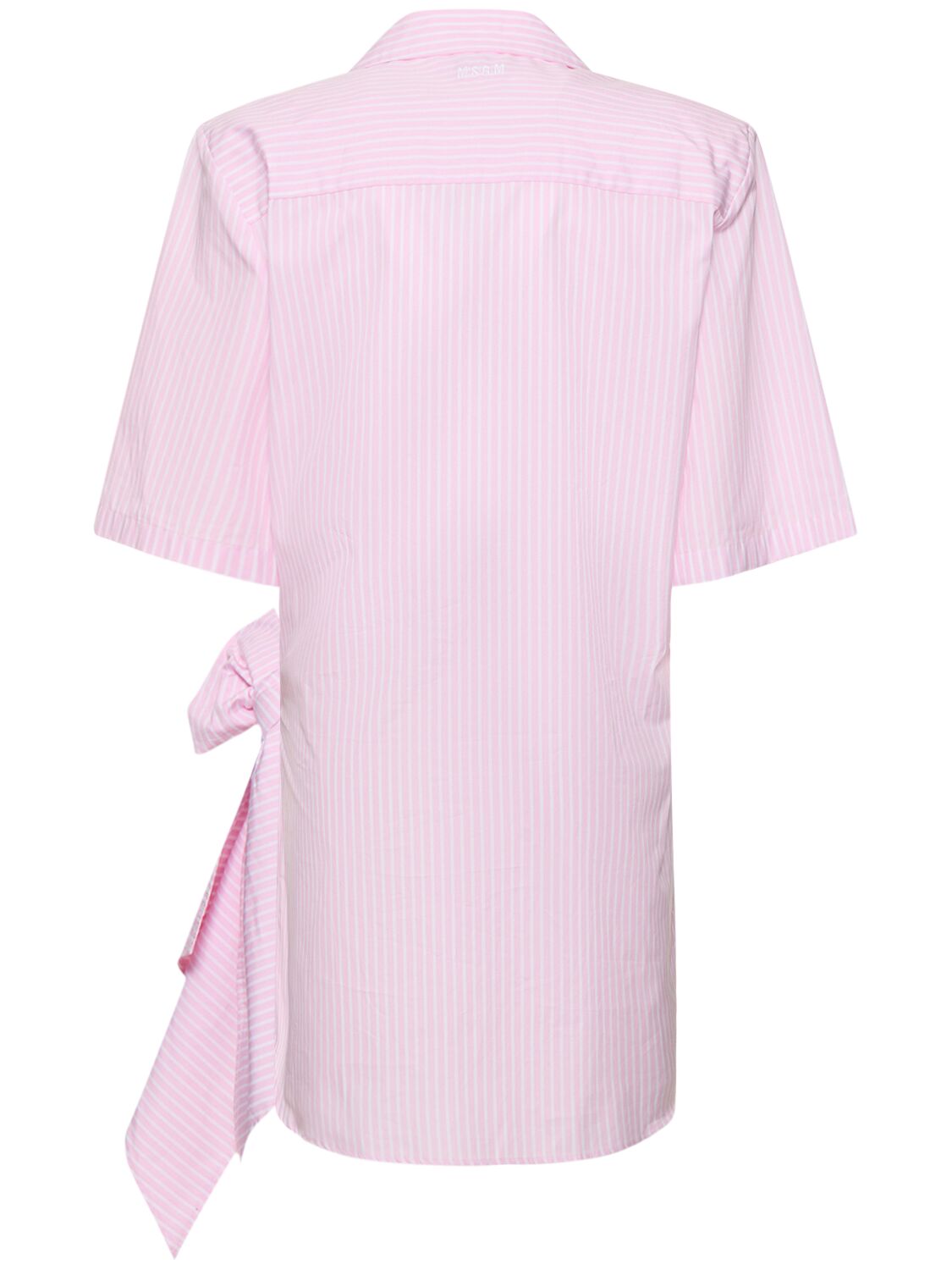 Shop Msgm Cotton Poplin Mini Dress In Pink