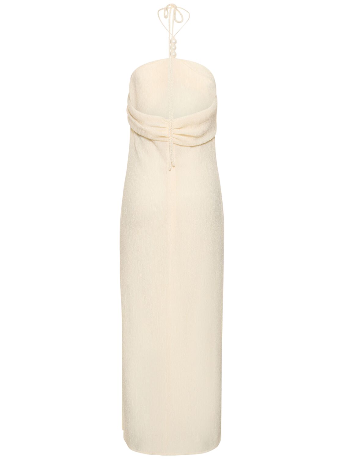 Magda Butrym Embellished Jersey Midi Halter Dress In Ivory