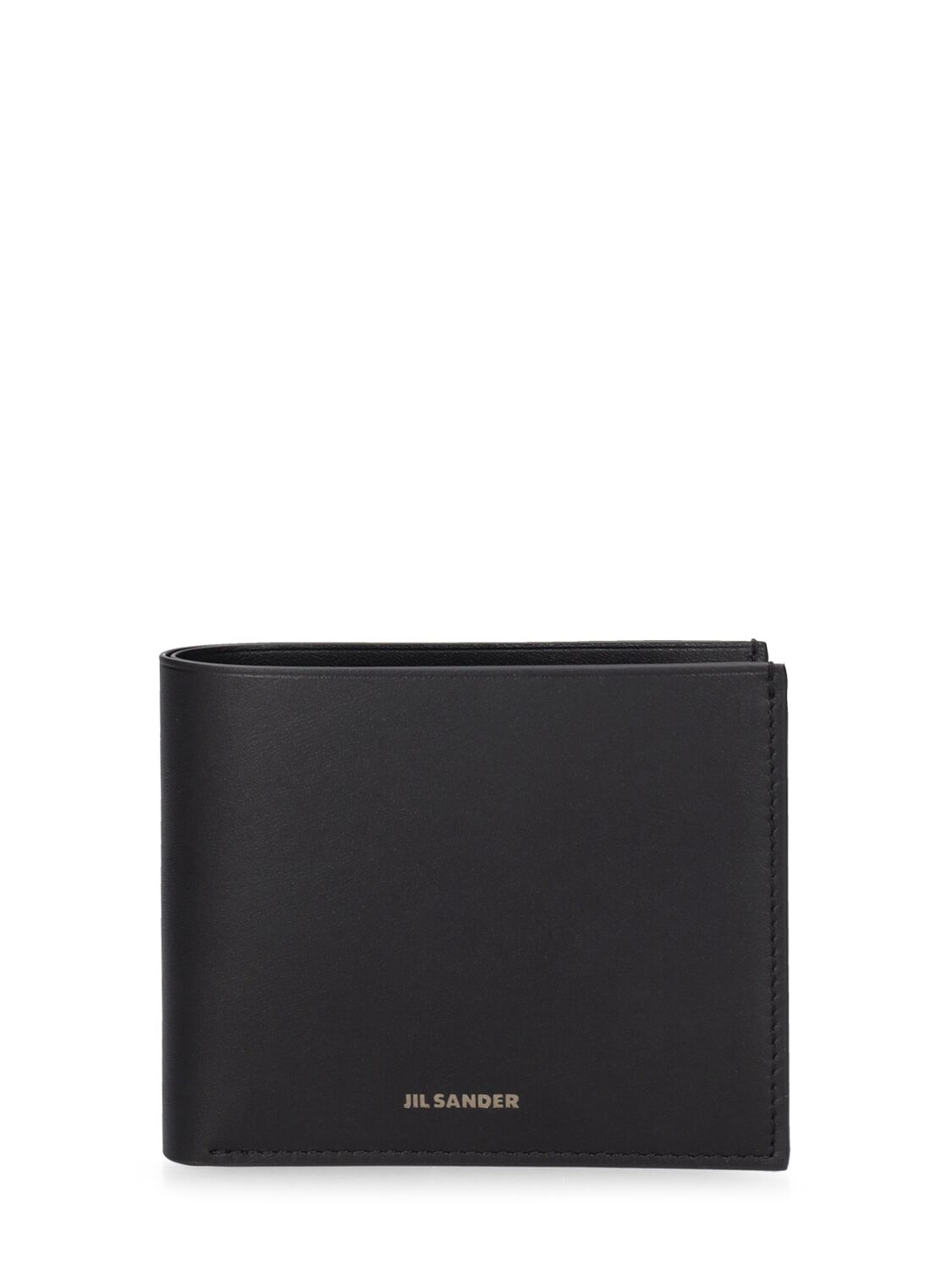 Jil Sander Logo Bifold Leather Wallet In Black