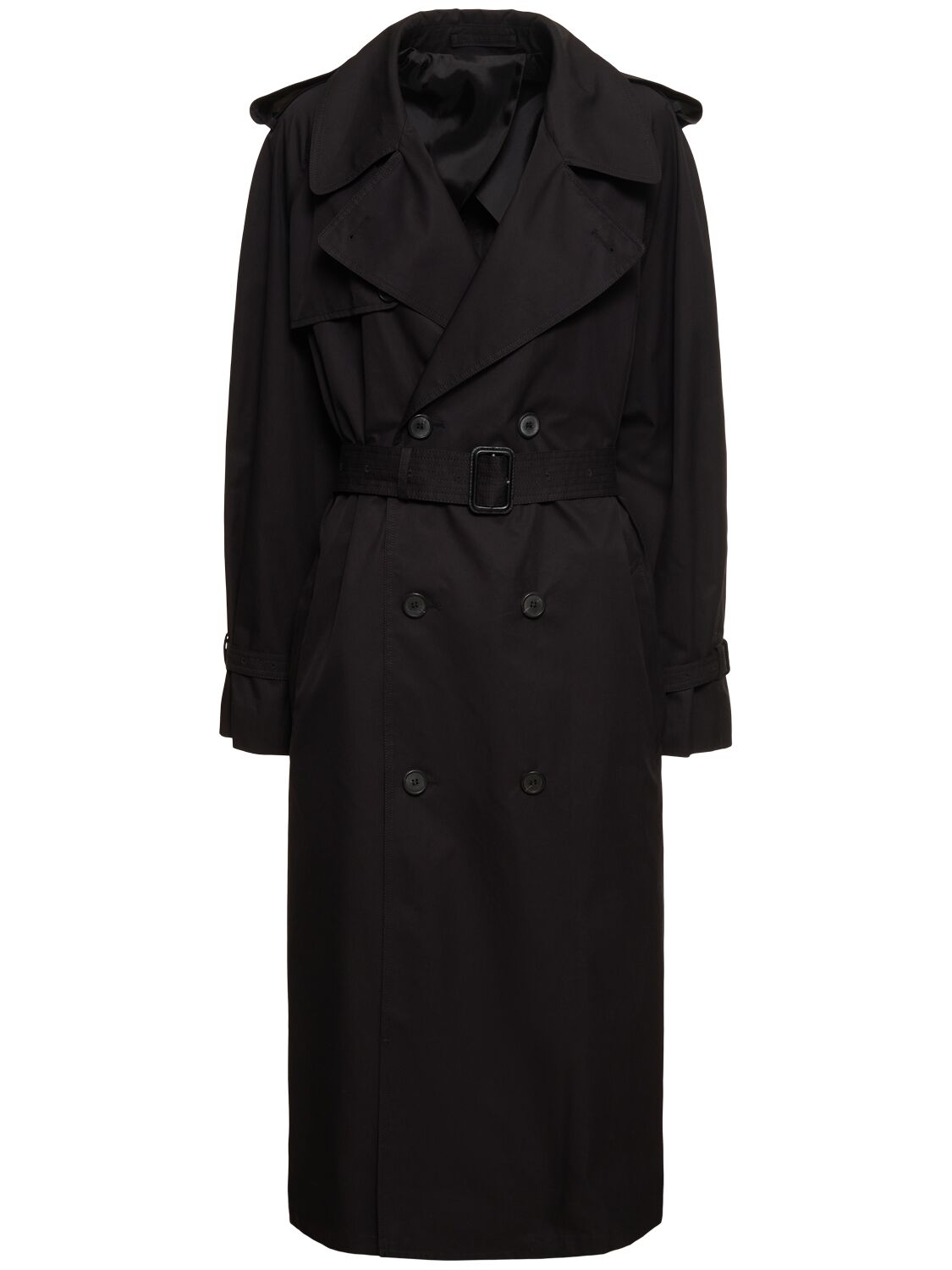 Shop Wardrobe.nyc Compact Cotton Drill Trench Coat In Black