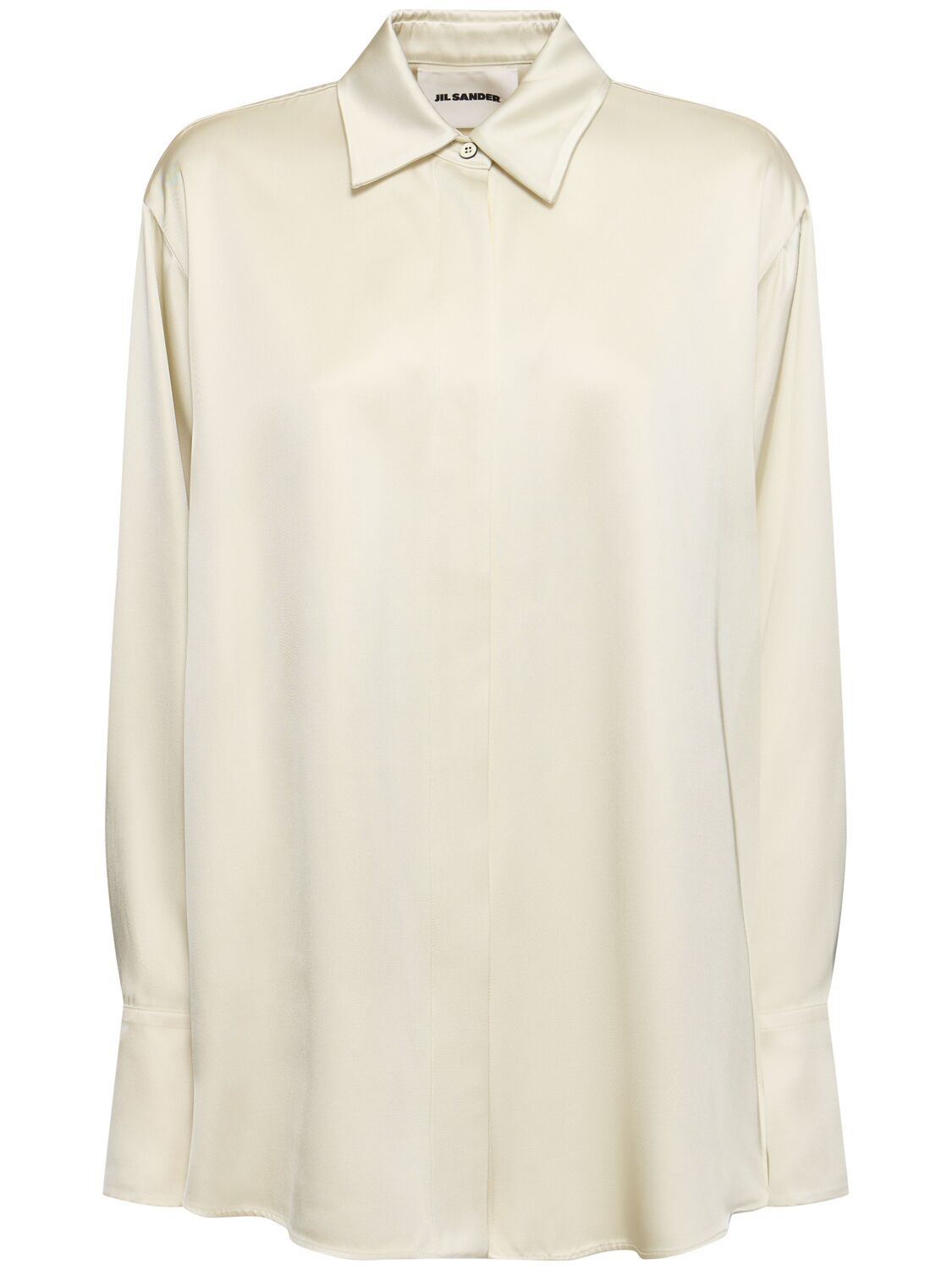 Shop Jil Sander Viscose & Silk Twill Shirt In Ivory
