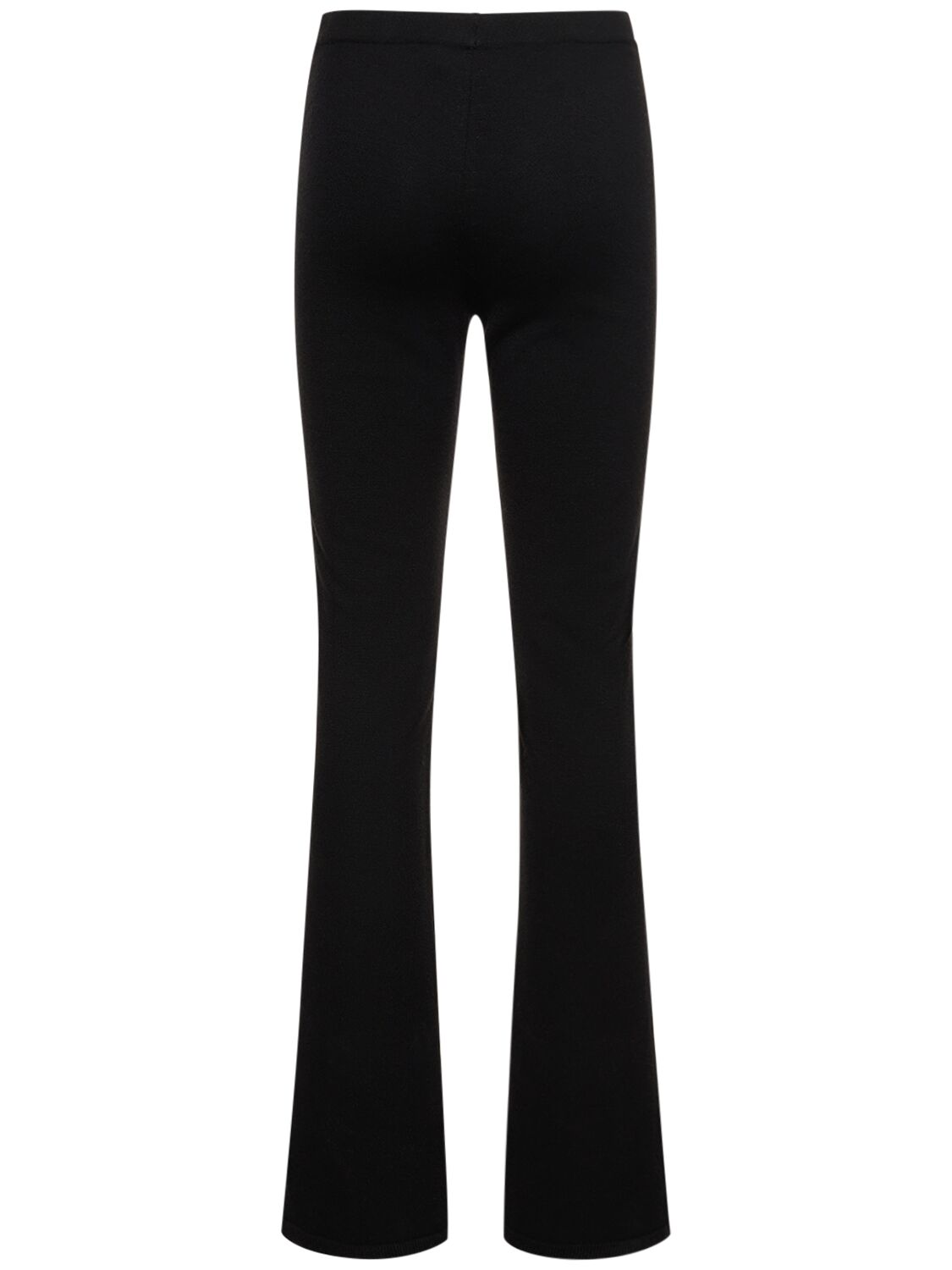 Shop Magda Butrym Wool Blend Knit Straight Pants In Black