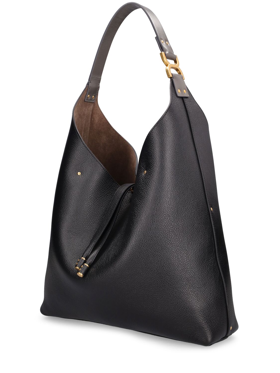 Shop Chloé Marcie Leather Tote Bag In Black