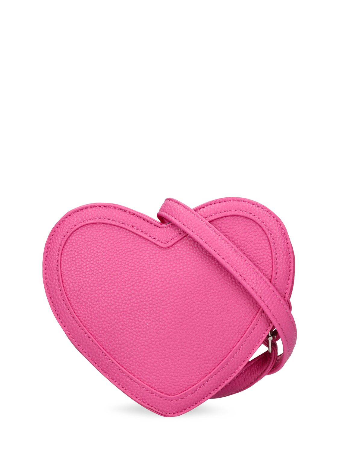 Molo Kids' Heart Faux Leather Shoulder Bag In Dark Pink