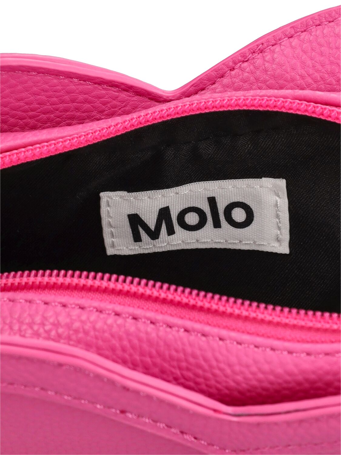 Shop Molo Heart Faux Leather Shoulder Bag In Dark Pink