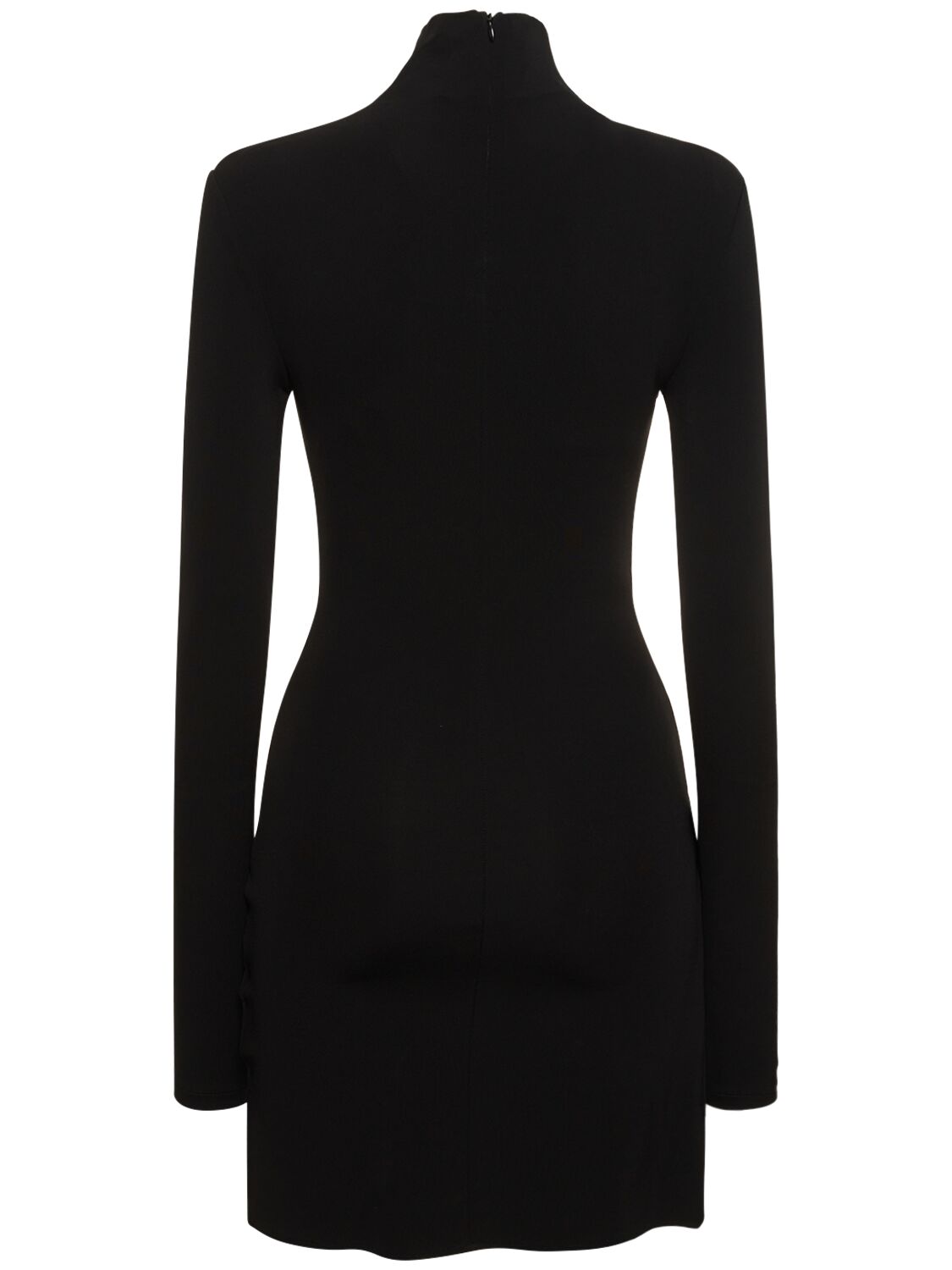 Shop Off-white Twisted Stretch Viscose Mini Dress In Black