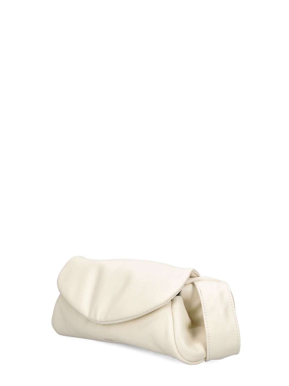 Shop Jil Sander Small Cannolo Padded Leather Bag In Eggshell