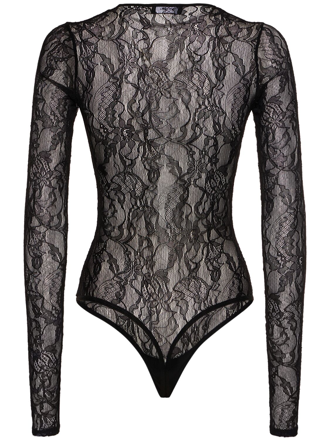 Shop Wardrobe.nyc Lace Bodysuit In Black