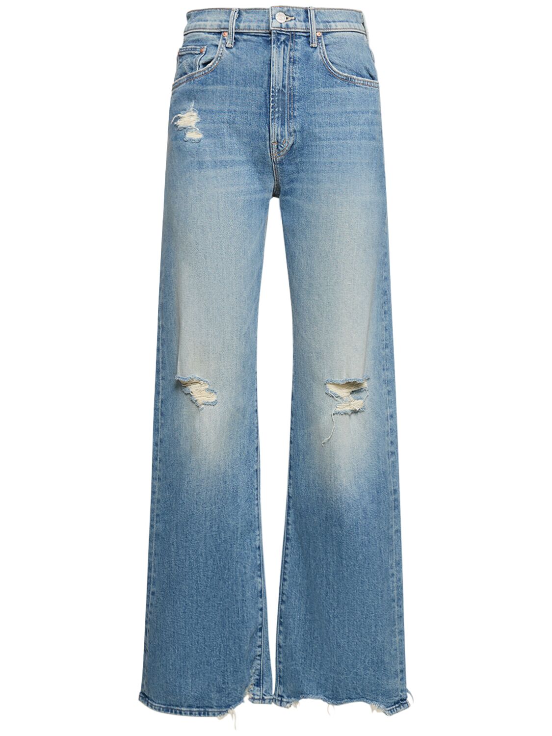 Mother The Lasso Sneak Chew High Rise Jeans In Blue