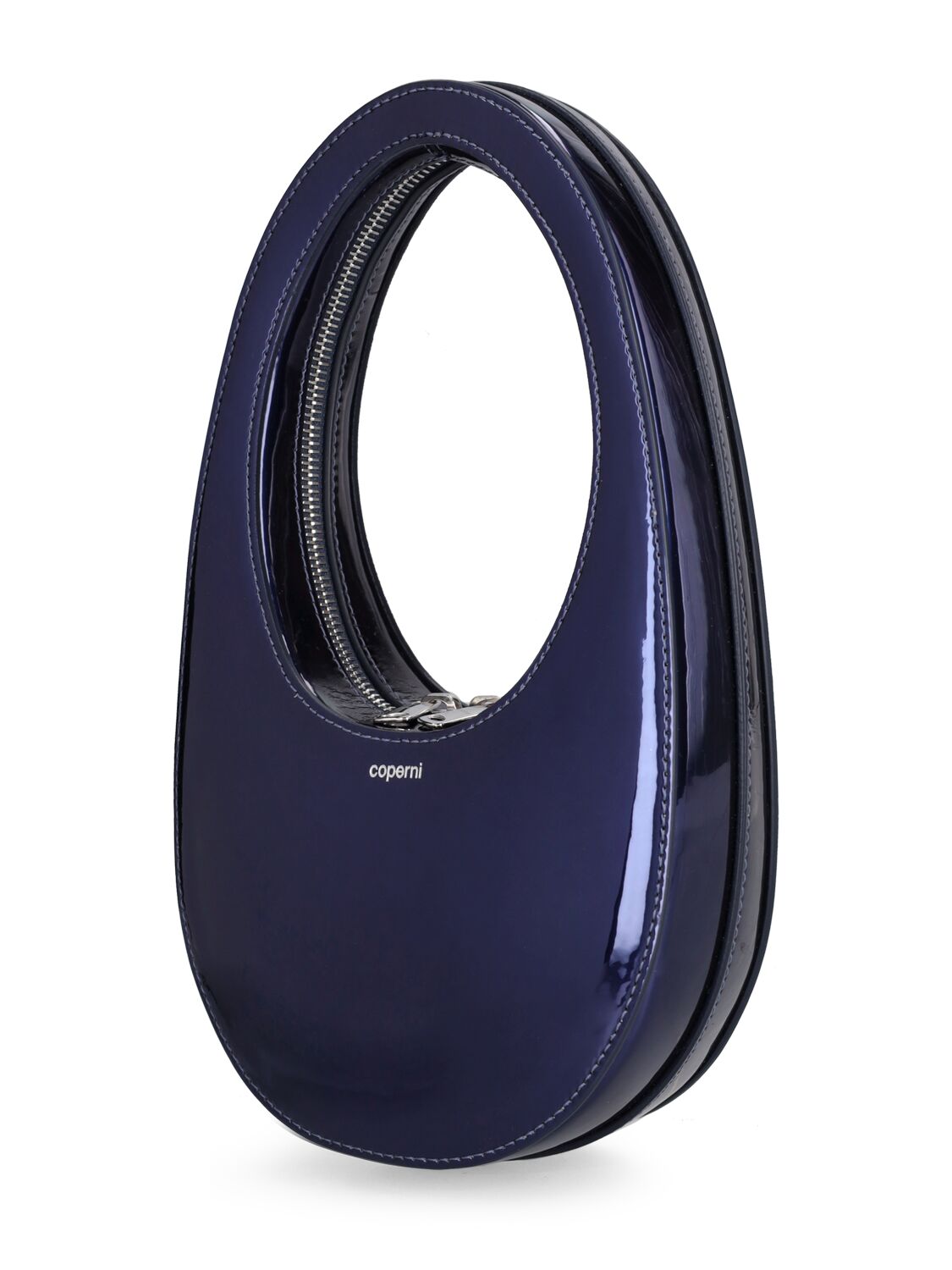 Shop Coperni Mini Swipe Mirror Top Handle Bag In Blue