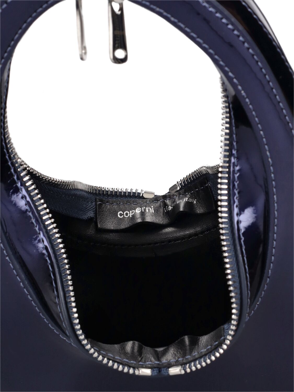 Shop Coperni Mini Swipe Mirror Top Handle Bag In Blue