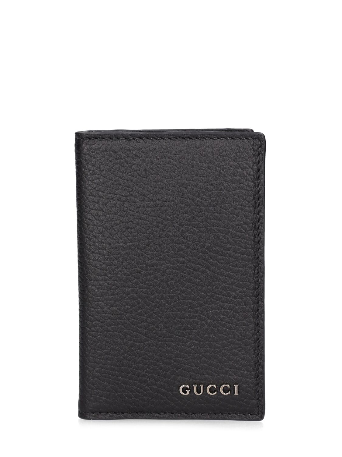 Gucci Script Leather Card Case In Black