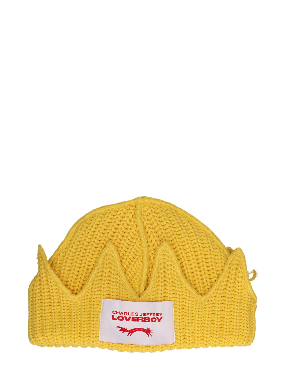 Shop Charles Jeffrey Loverboy Chunky Crown Beanie In Gold