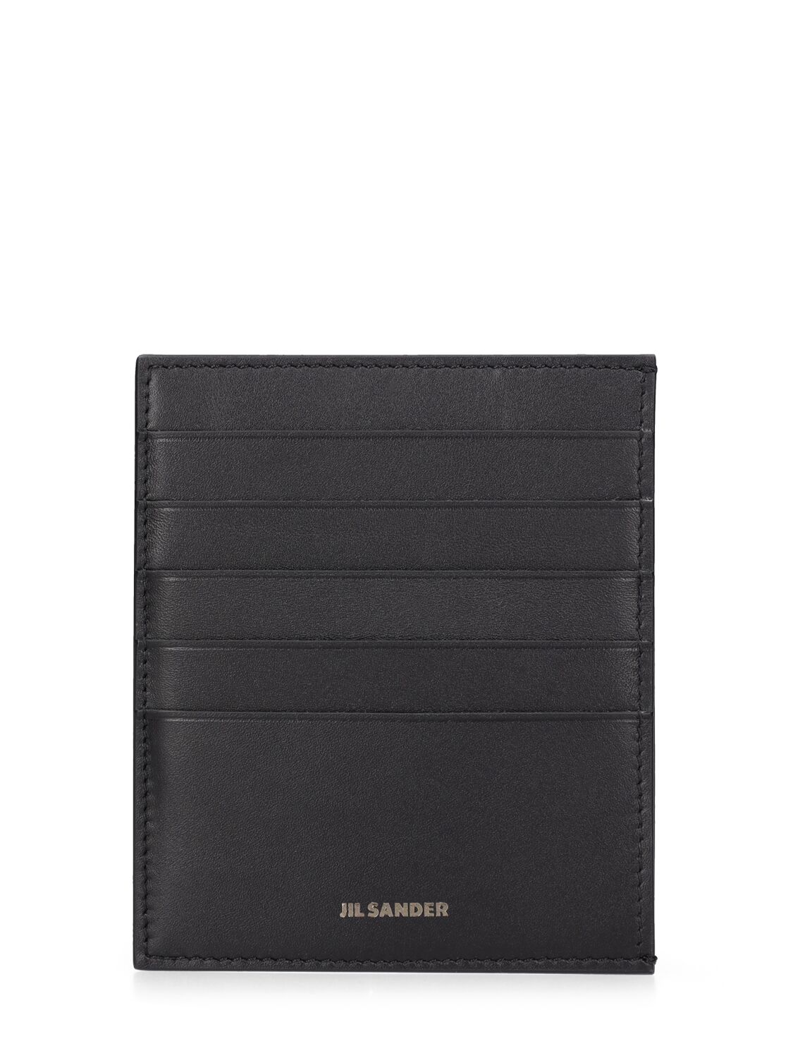 Jil Sander Logo Leather Card Holder In Black