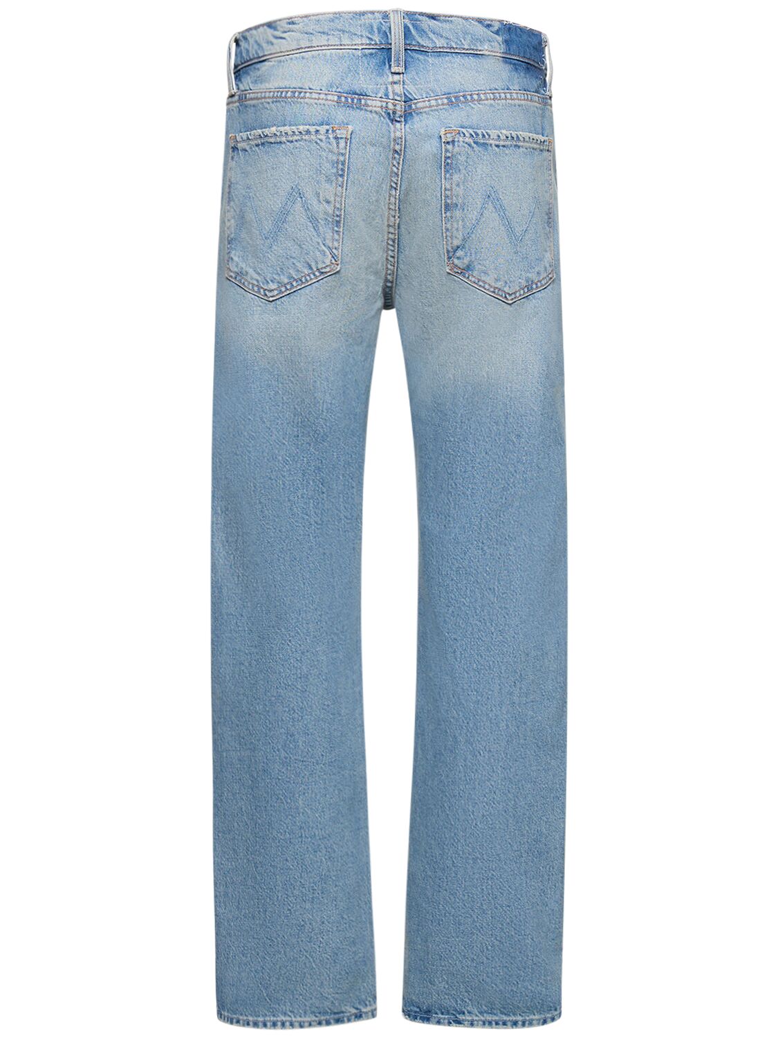 Shop Mother The Ditcher Straight Cotton Jeans In Blue
