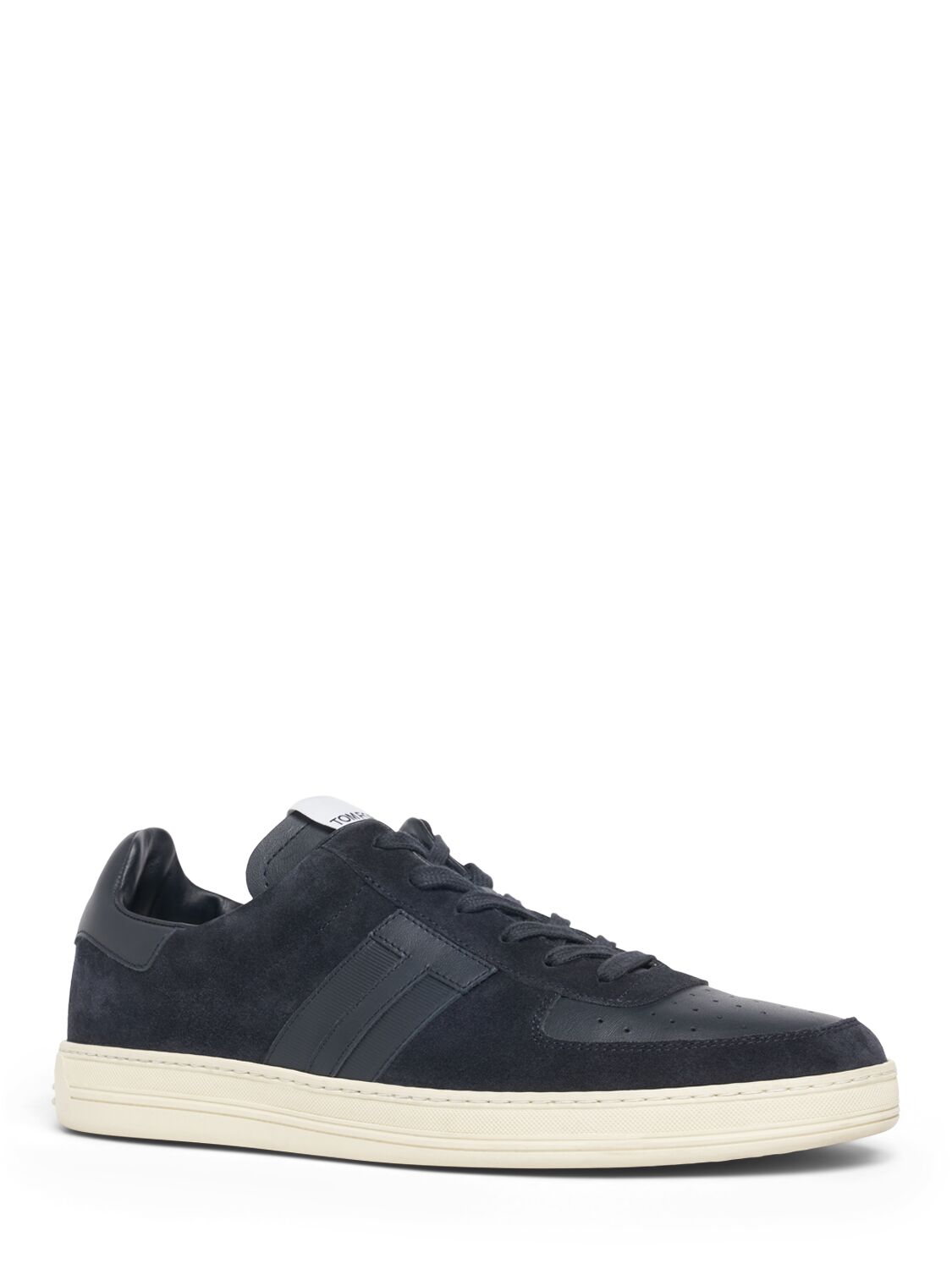 Shop Tom Ford Radcliffe Low Top Sneakers In Dark Navy,beige