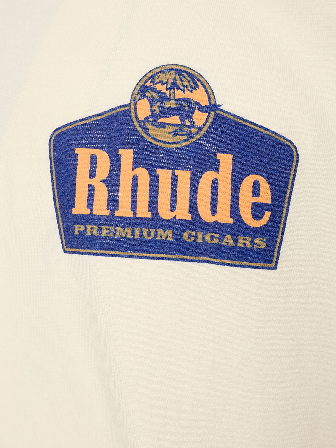 Shop Rhude Grand Cru Cotton T-shirt In Vtg White