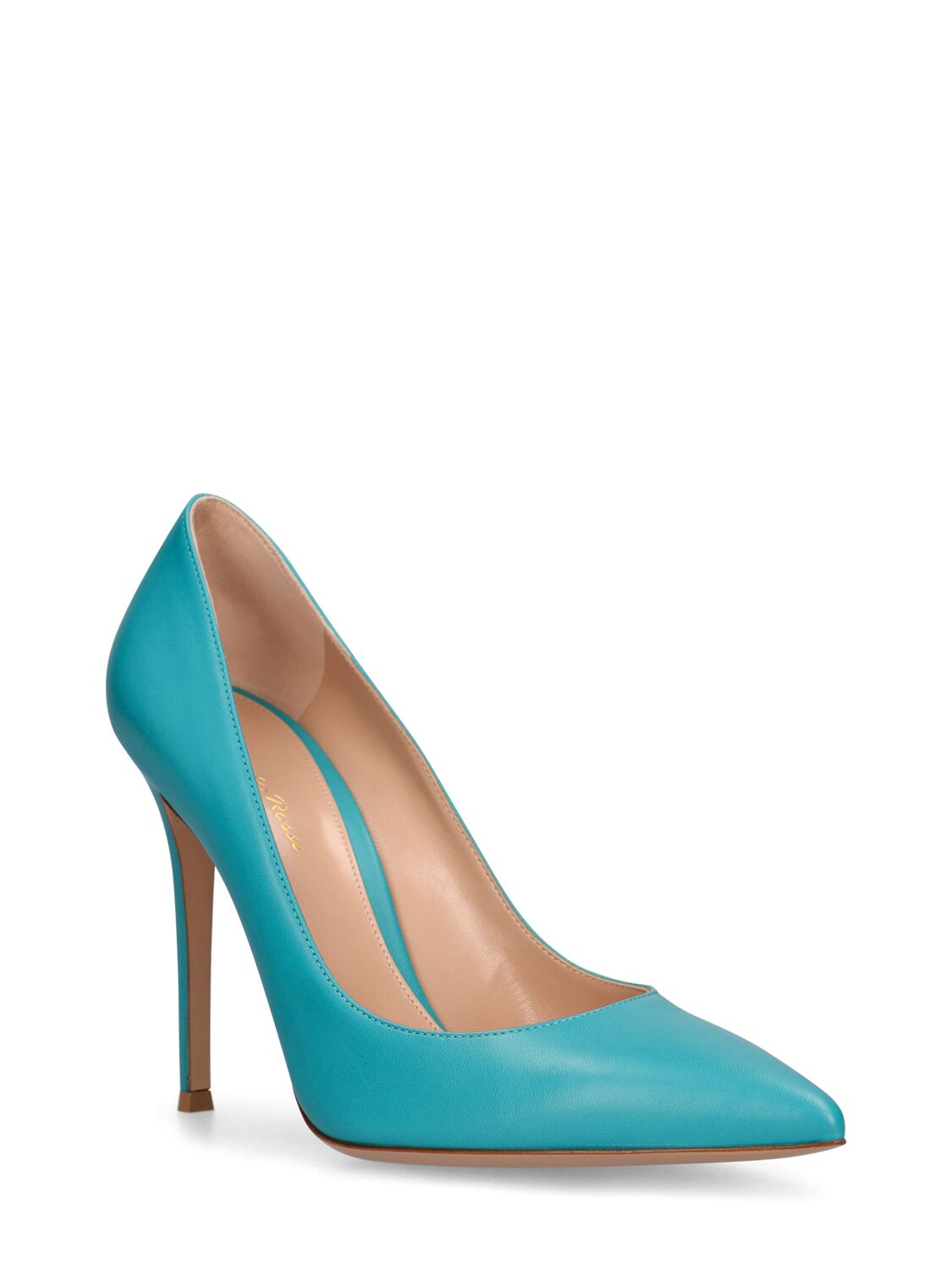 Shop Gianvito Rossi 105mm Gianvito Leather Pumps In Petrol