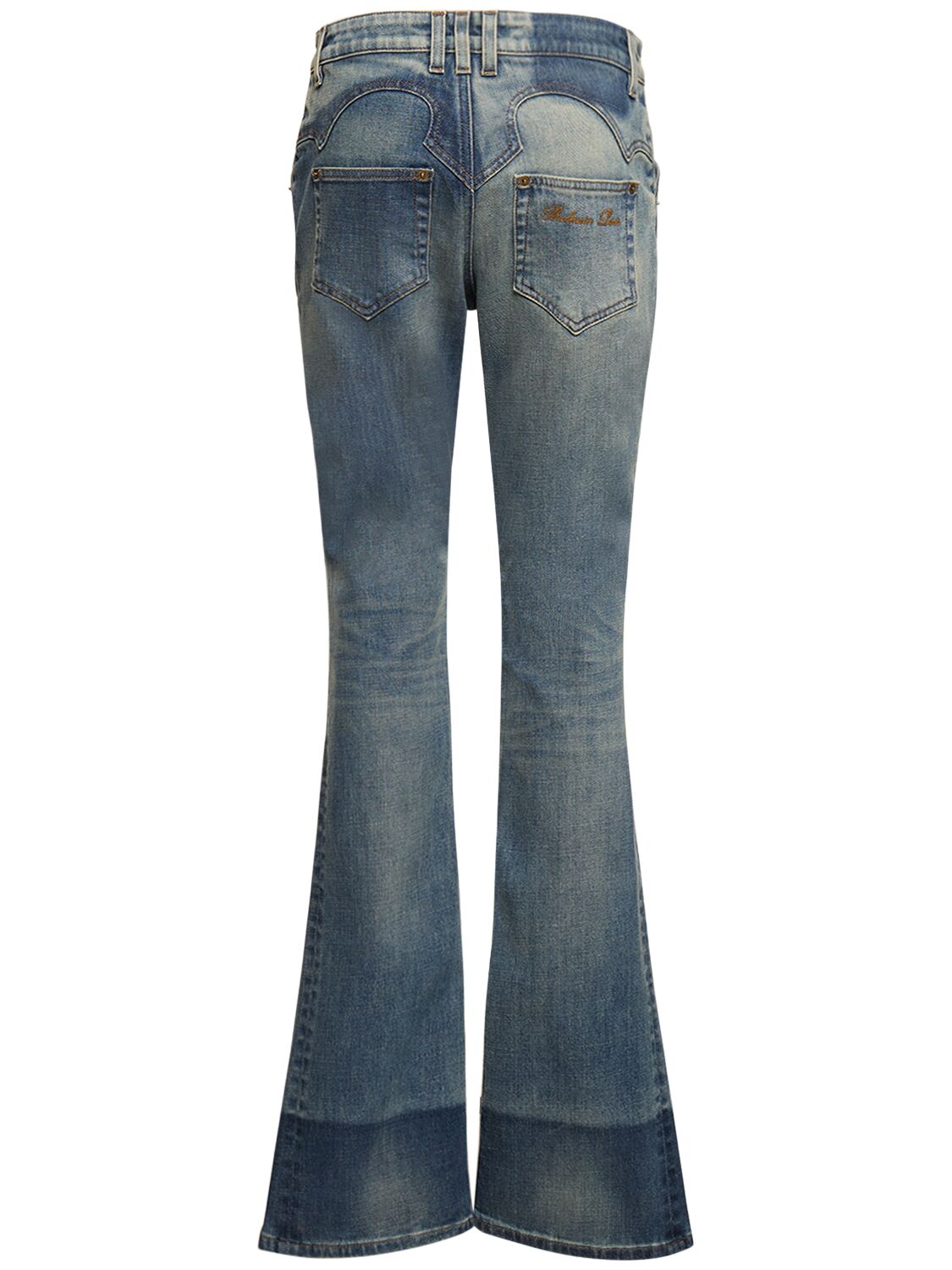 Shop Balmain Western Denim Bootcut Jeans In Blue