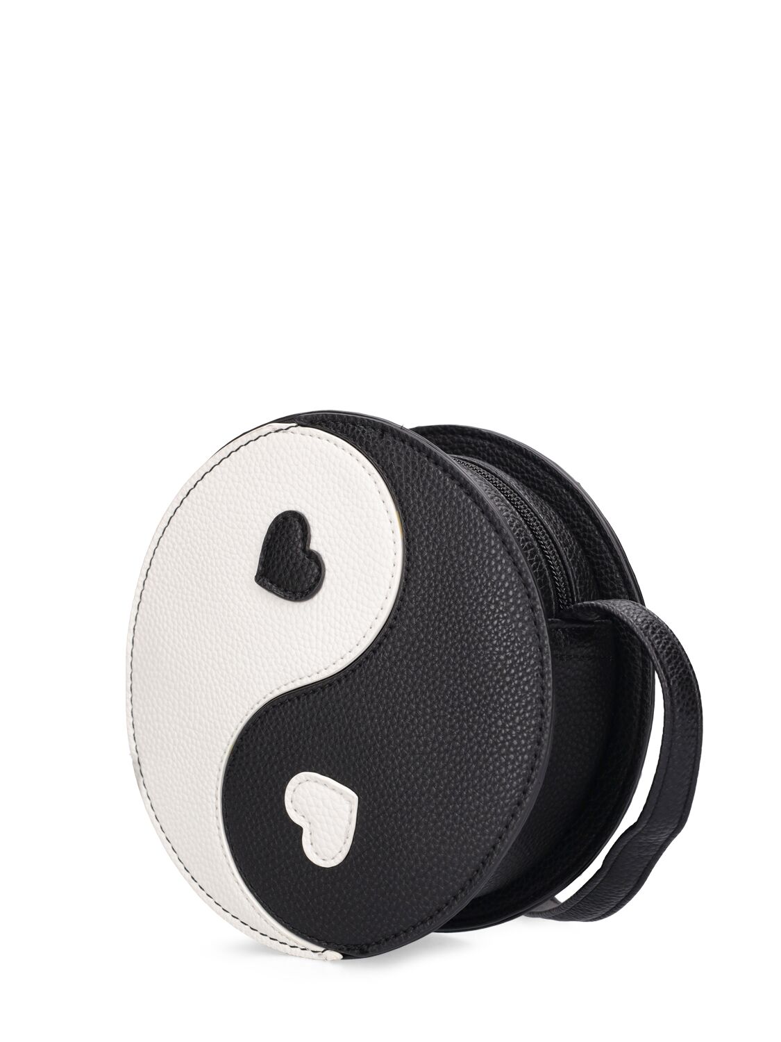 Shop Molo Yin Yang Faux Leather Shoulder Bag In White,black